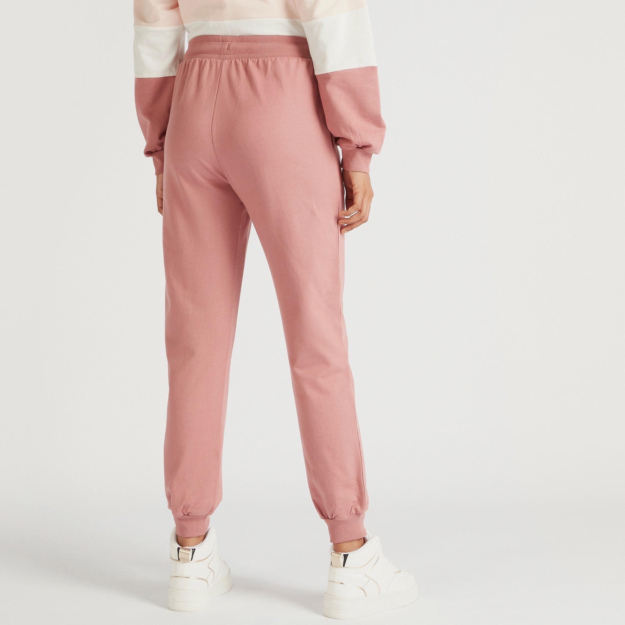 Mickey Mouse Text Detailed Mid-Rise Joggers with Pockets-women-clothing-bottoms-joggers-image-4