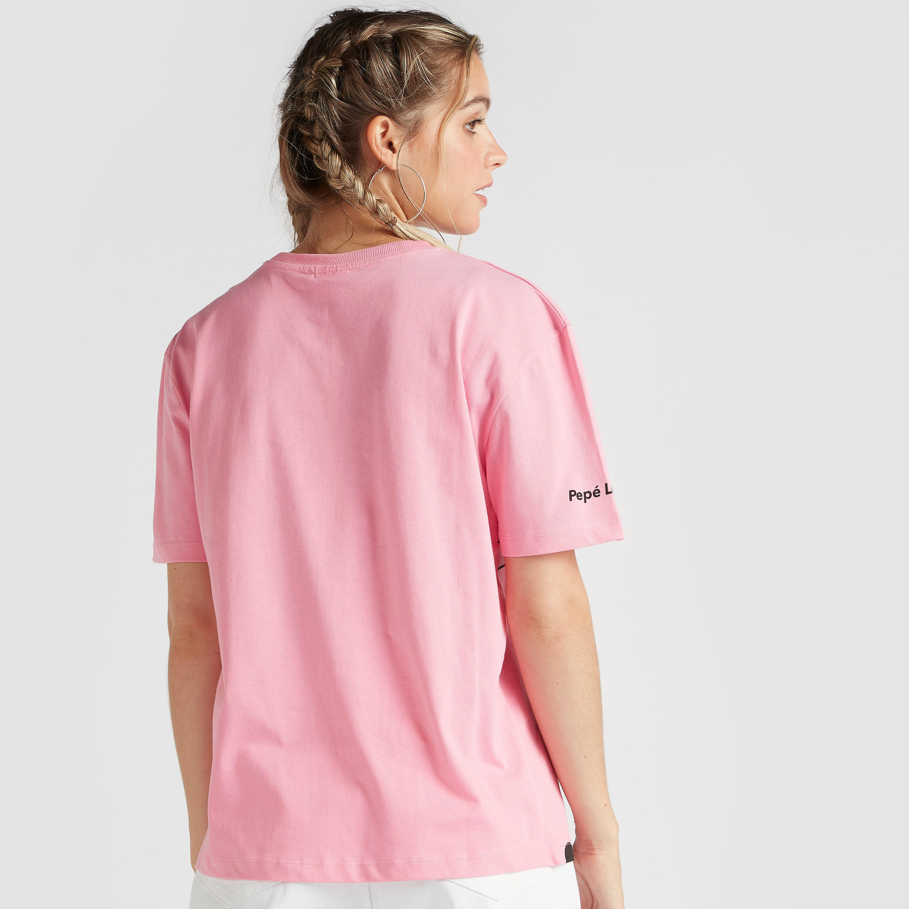 تيشيرت بياقة ضيّقة وأكمام قصيرة وطبعات بيبي لي بيو-women-clothing-tshirts-image-4