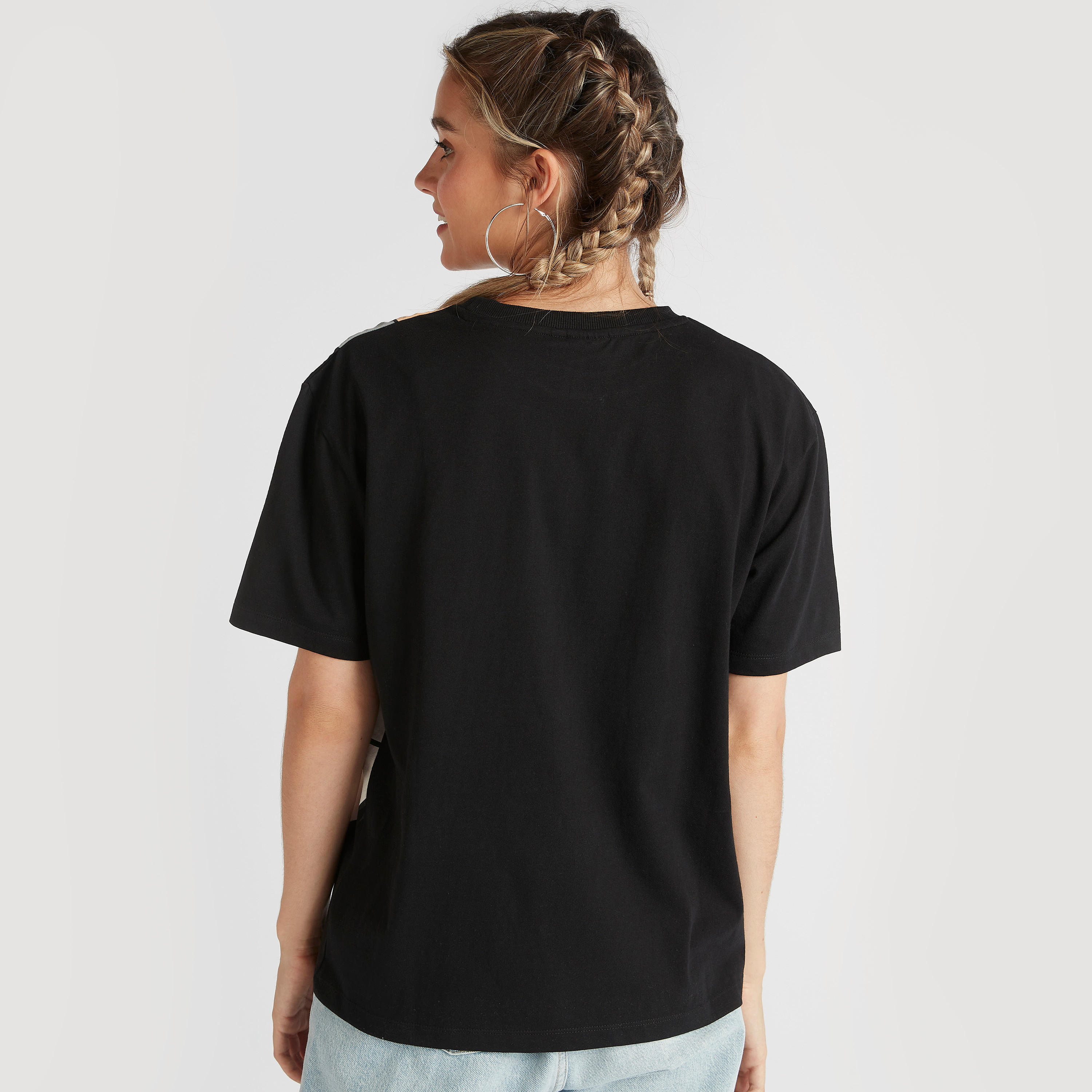Bugs Bunny Print Crew Neck T-shirt with Short Sleeves-women-clothing-tshirts-image-4