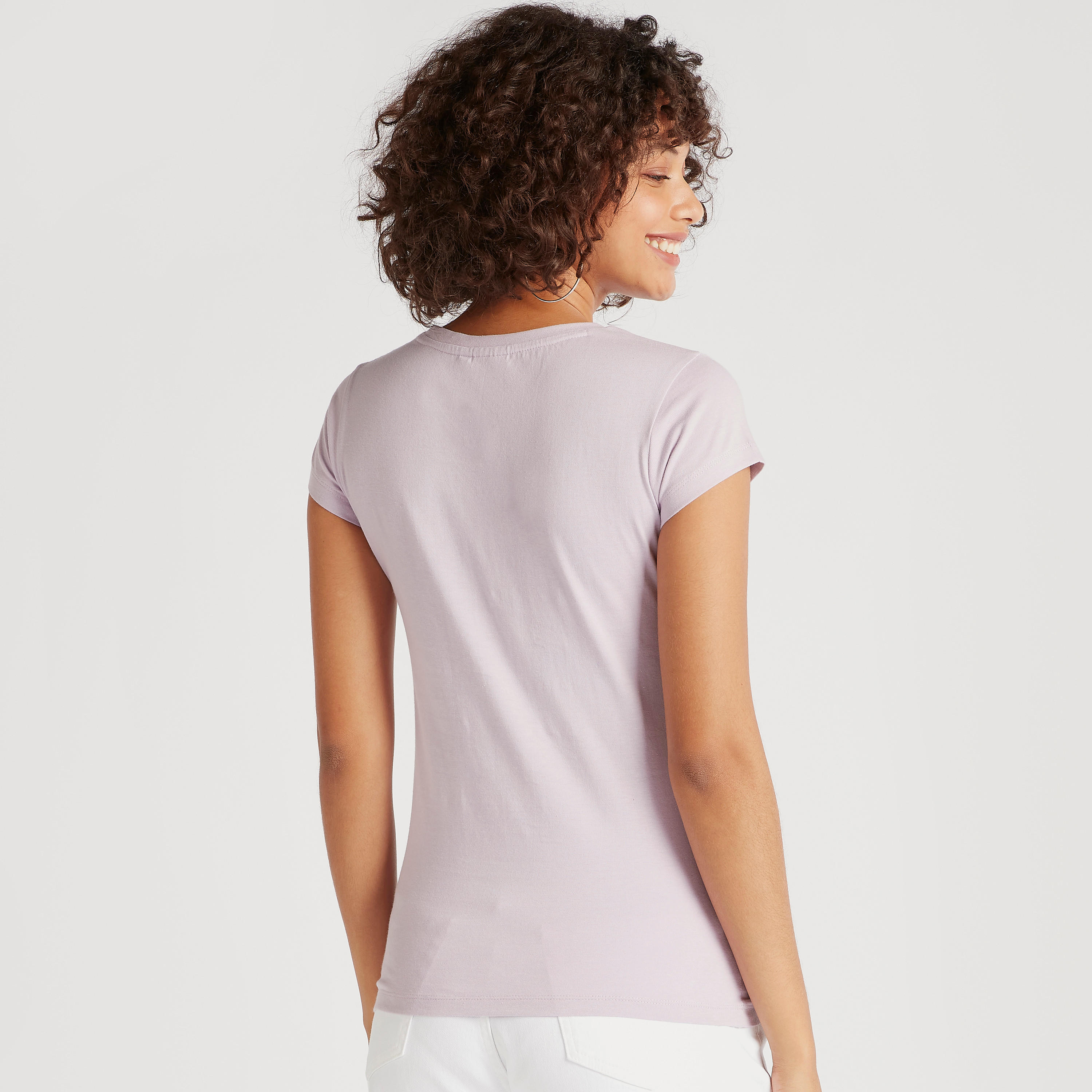 تيشيرت بياقة ضيّقة وأكمام كاب وطبعات ميني ماوس-women-clothing-tshirts-image-4