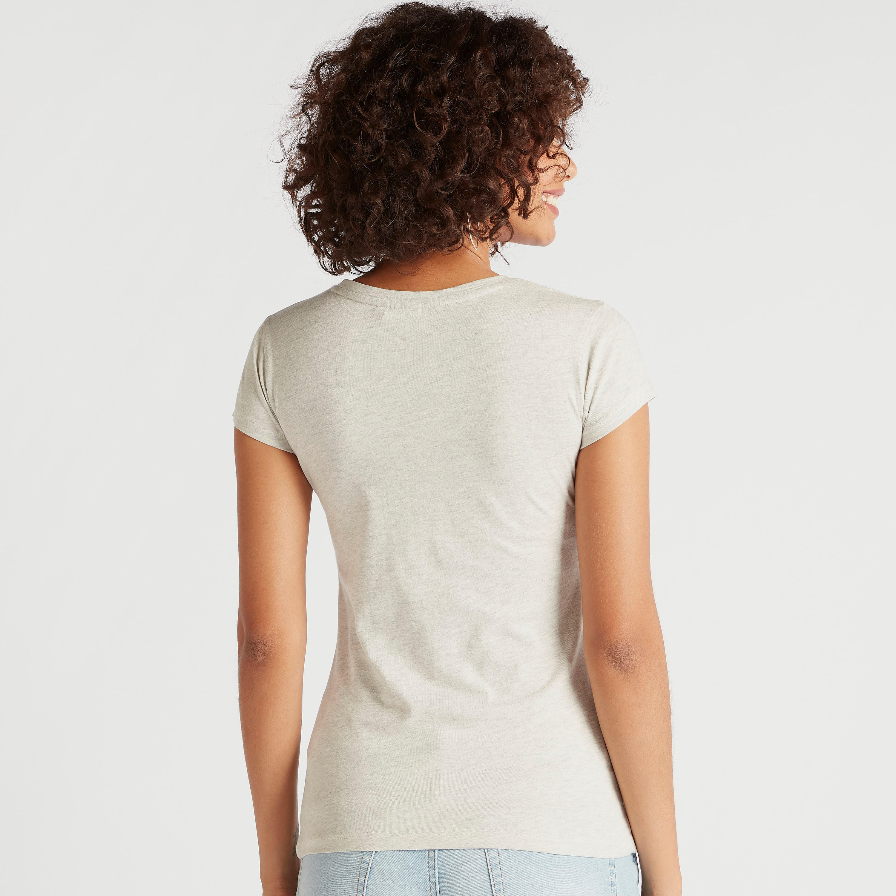 Hello Kitty Print T-shirt with Cap Sleeves and Crew Neck-women-clothing-tshirts-image-4