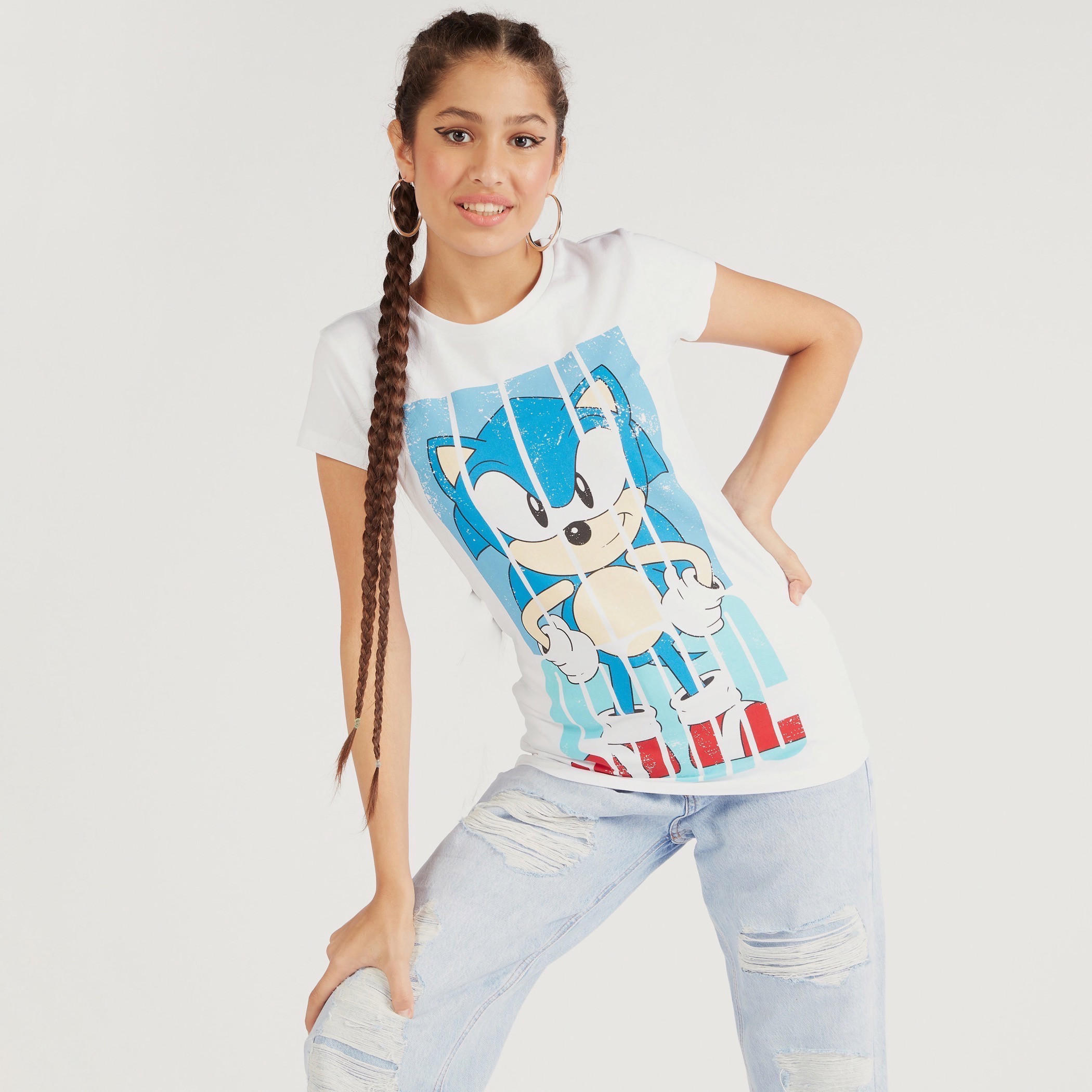 Printed Crew Neck T-shirt with Short Sleeves-women-clothing-tshirts-image-5