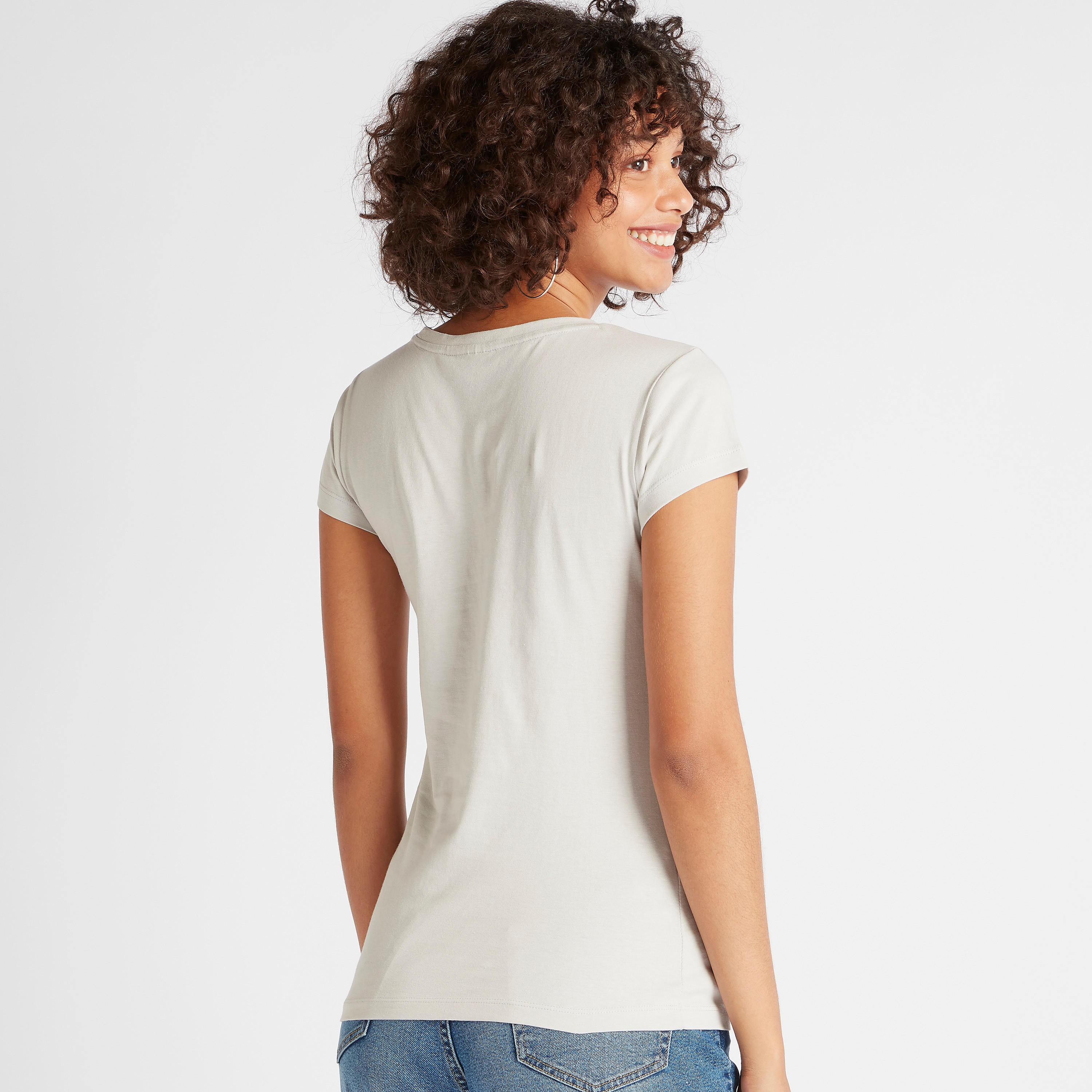 تيشيرت بياقة ضيقة وأكمام كاب وطبعات لوني تيونر-women-clothing-tshirts-image-4