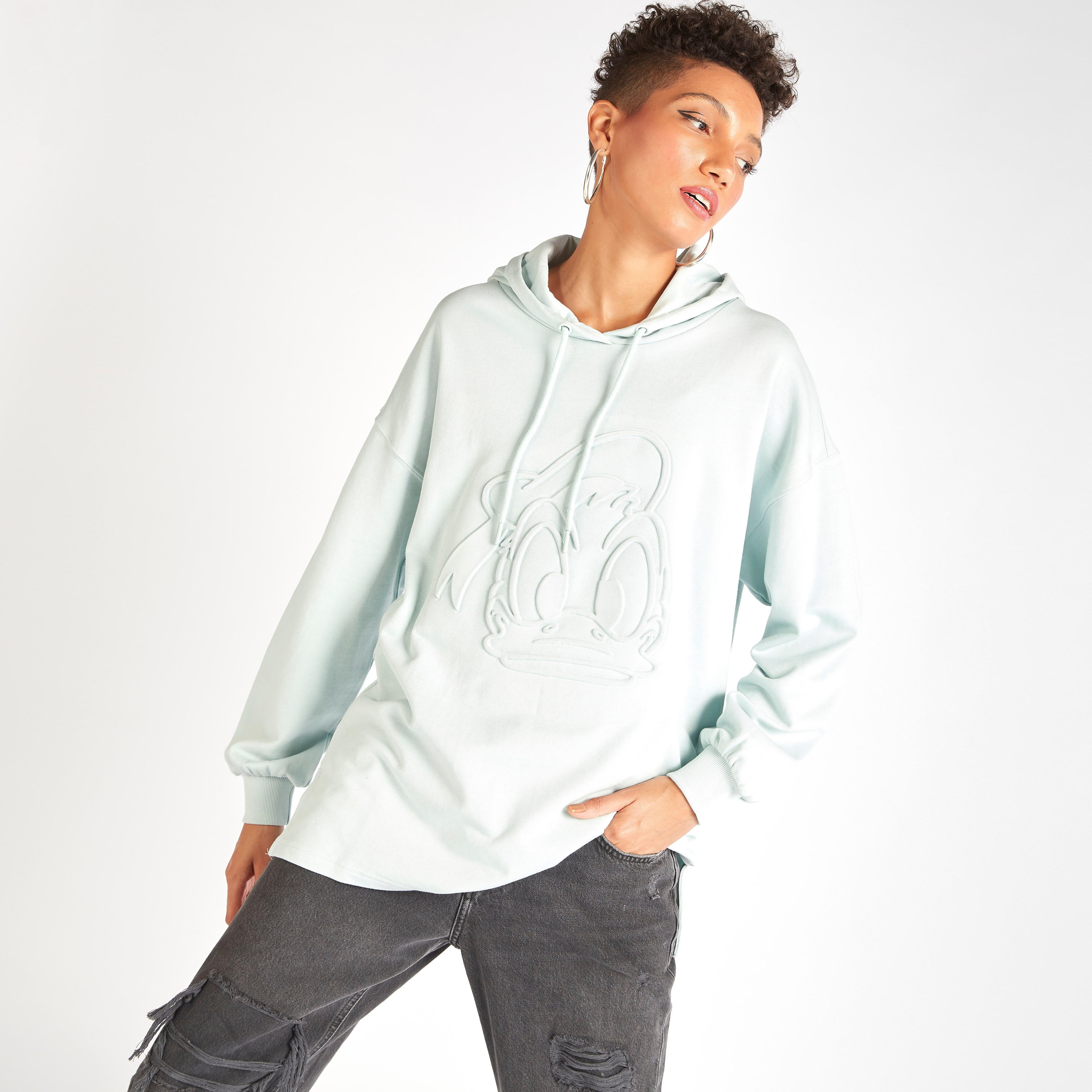 هودي بأكمام طويلة ونقوش دونالد داك-women-winterwear-hoodiesandsweatshirts-hoodies-image-1