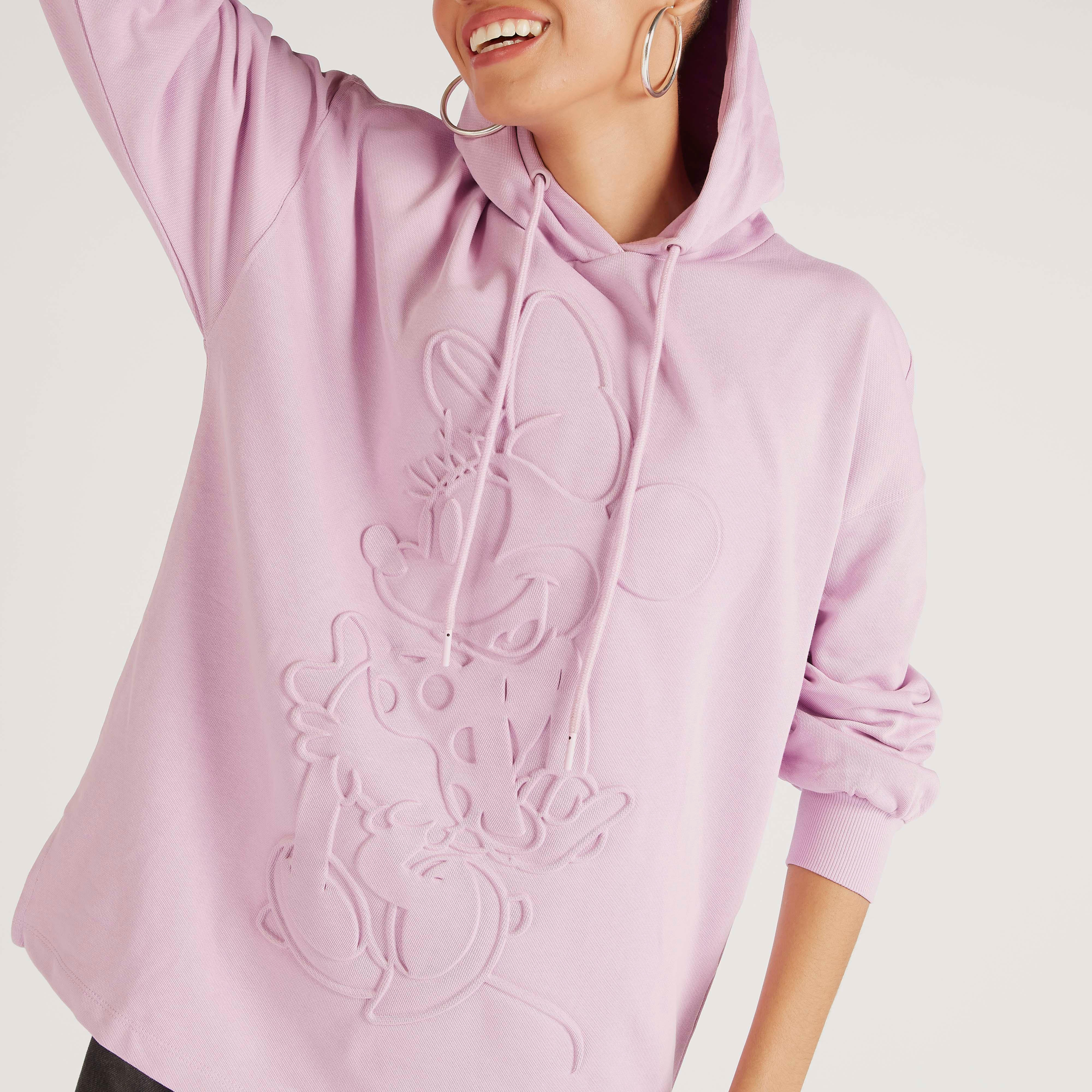 هودي بطبعات ميكي ماوس وقبعة منقوشة وأكمام طويلة-women-winterwear-hoodiesandsweatshirts-hoodies-image-3
