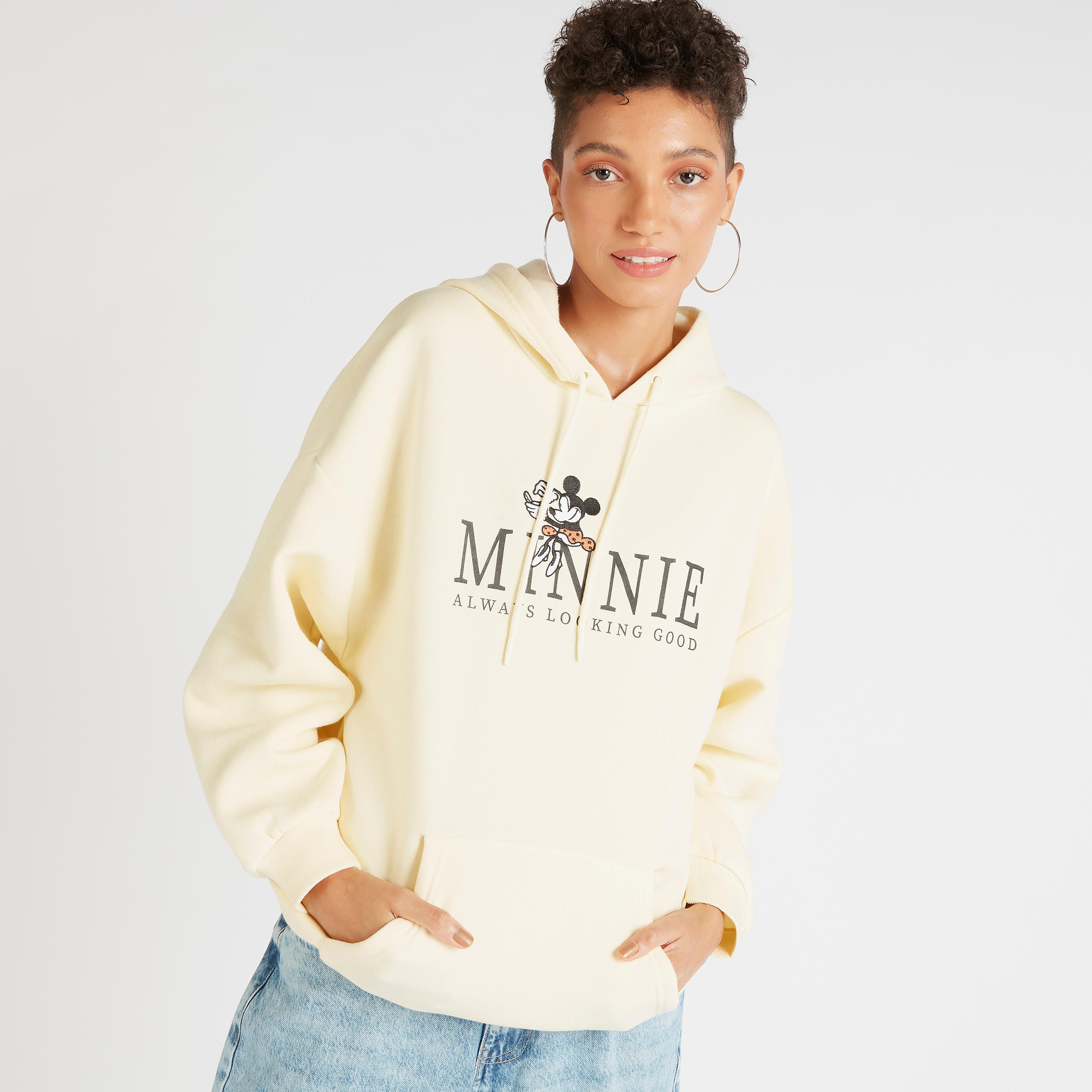 Minnie Mouse Print Hooded Sweatshirt with Kangaroo Pocket-women-winterwear-hoodiesandsweatshirts-hoodies-image-1