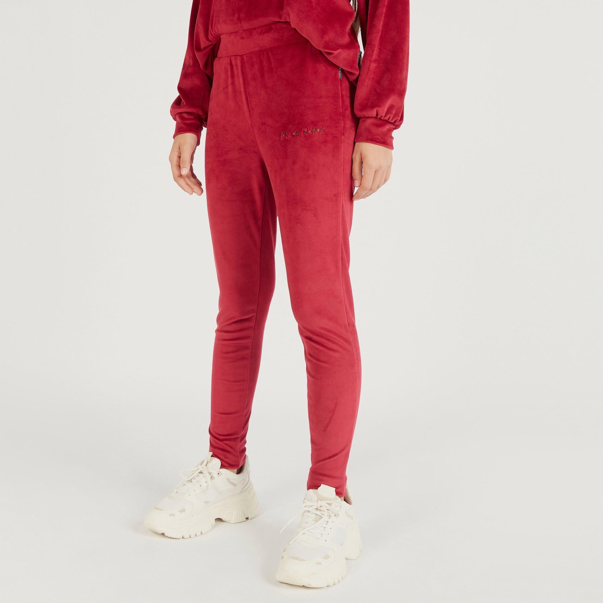 بنطلون رياضي بارز الملمس بخصر مطاطي-women-clothing-bottoms-joggers-image-4