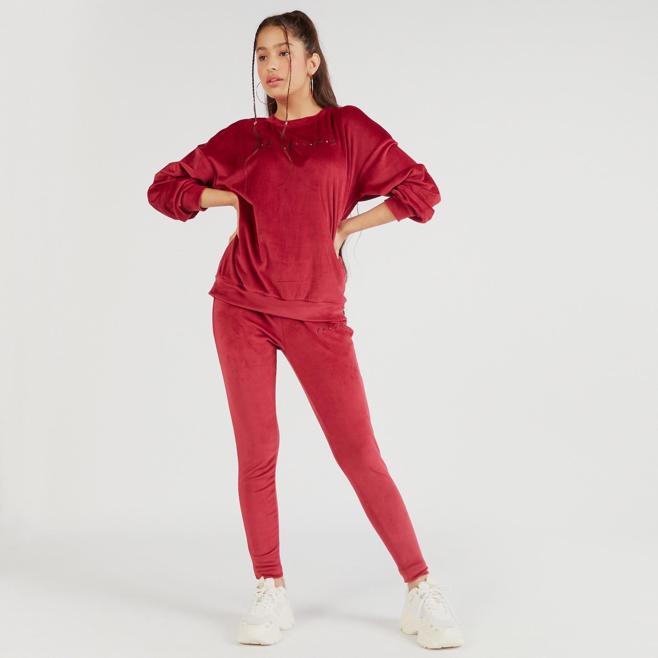 بنطلون رياضي بارز الملمس بخصر مطاطي-women-clothing-bottoms-joggers-image-3