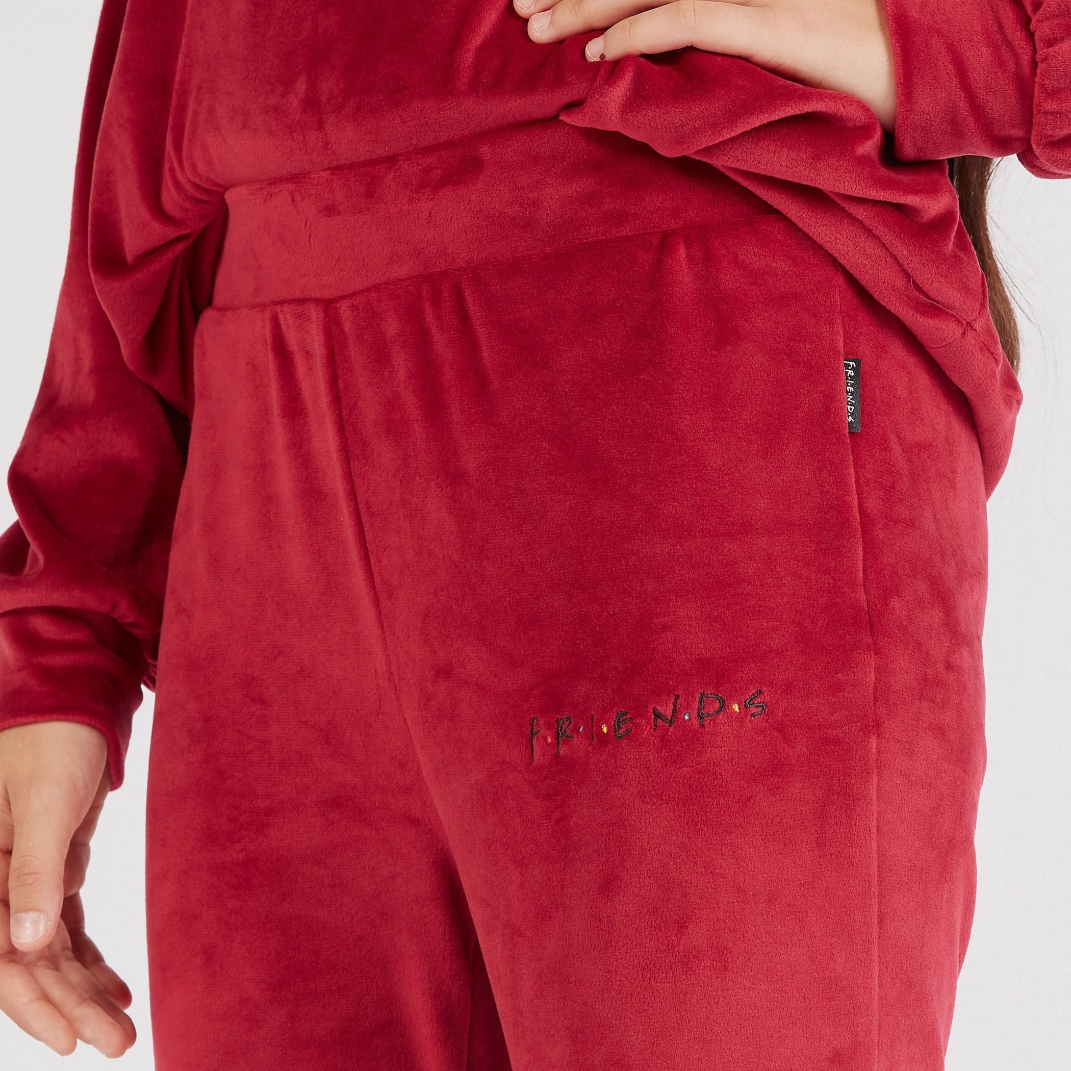 بنطلون رياضي بارز الملمس بخصر مطاطي-women-clothing-bottoms-joggers-image-2