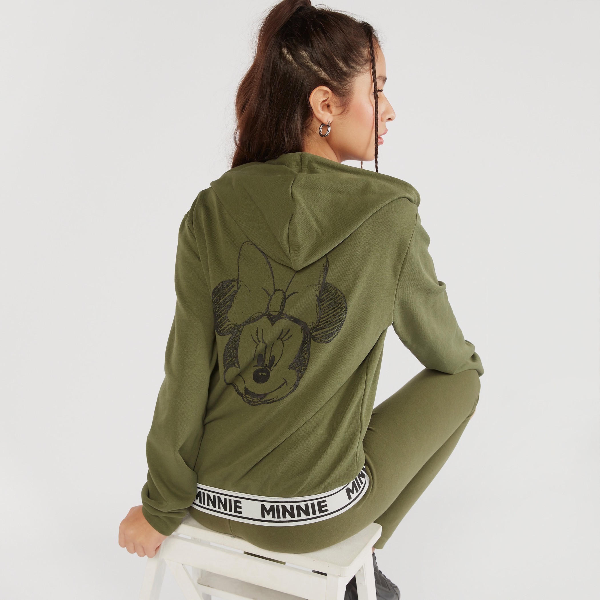 Minnie Mouse Print Jacket with Long Sleeves and Pockets-women-winterwear-coatsandjackets-jackets-image-4