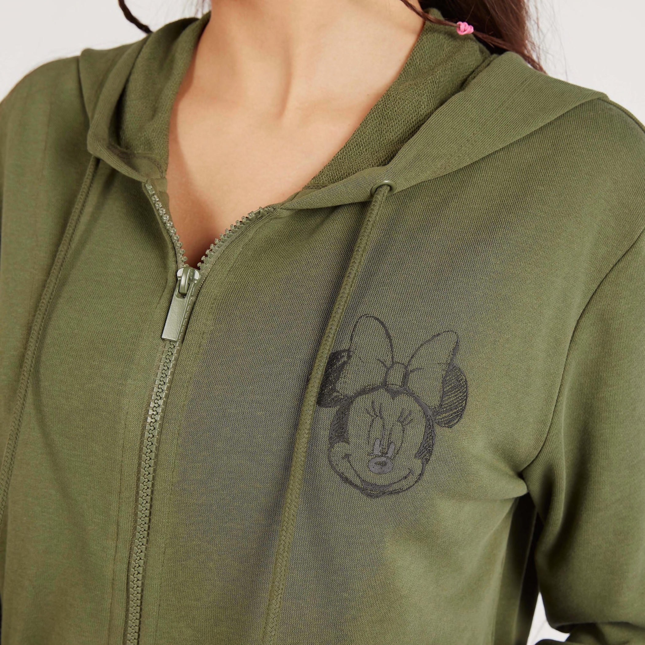 Minnie Mouse Print Jacket with Long Sleeves and Pockets-women-winterwear-coatsandjackets-jackets-image-6