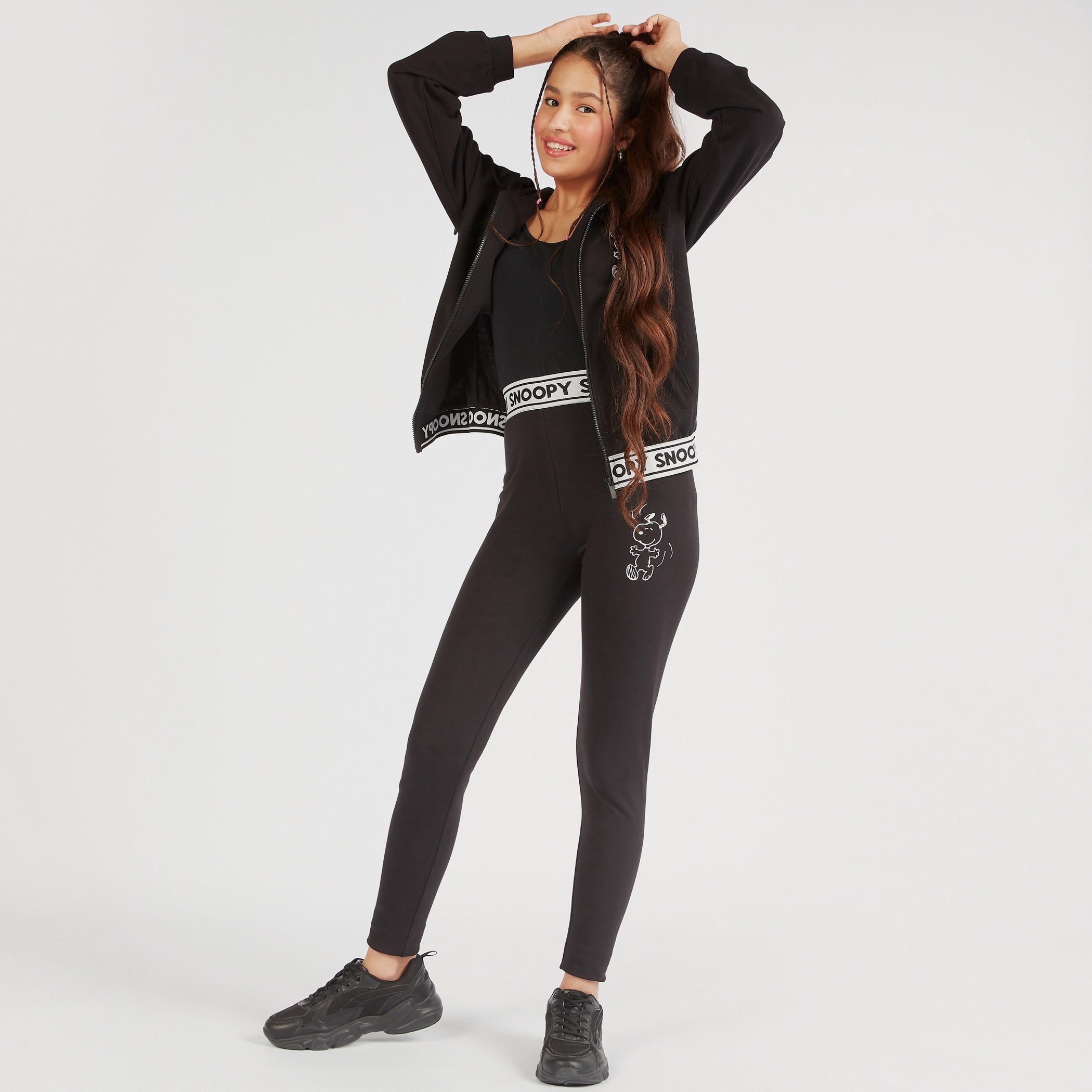 بنطلون ليقنز بخصر مطاطي متوسط الارتفاع وطبعات سنوبي-women-clothing-bottoms-leggings-image-2