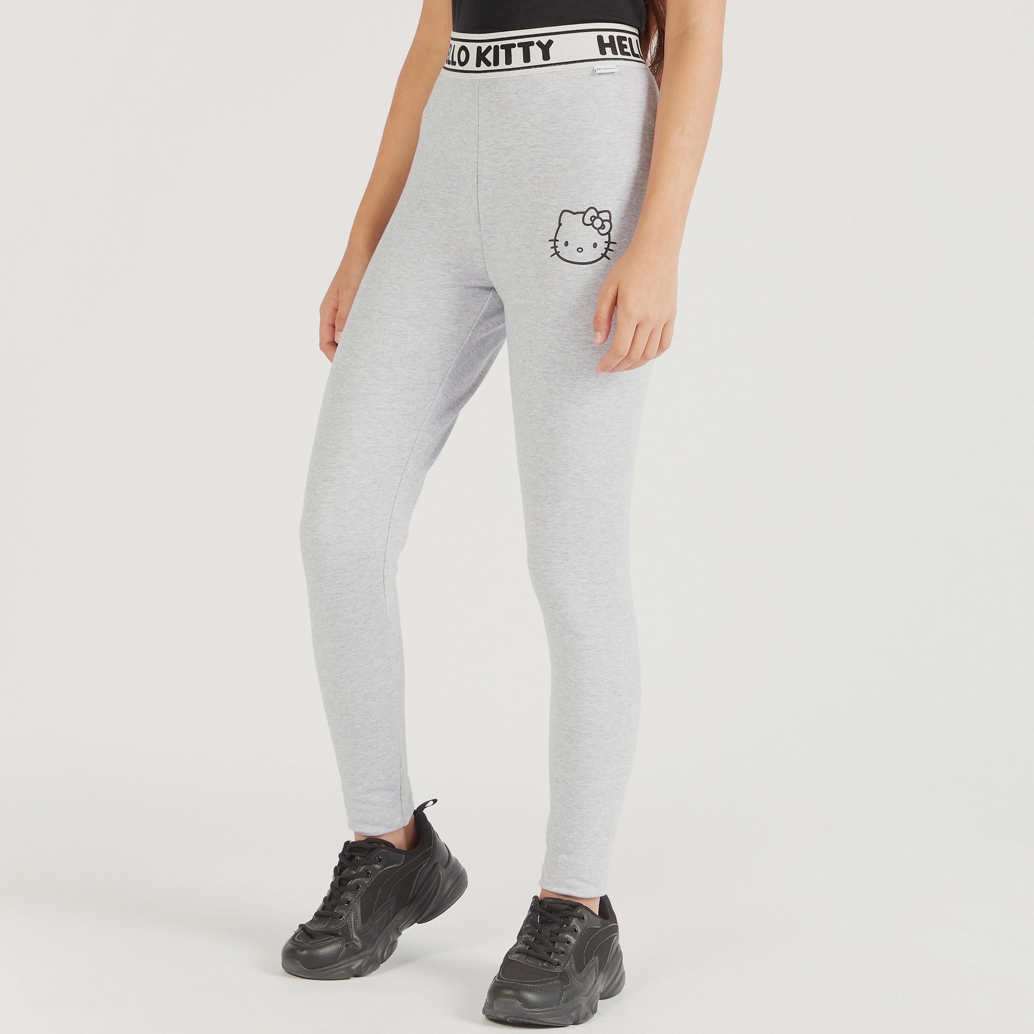 بنطلون ليقنز بطبعات هالو كيتي وخصر مطاطي متوسط الارتفاع-women-clothing-bottoms-leggings-image-1