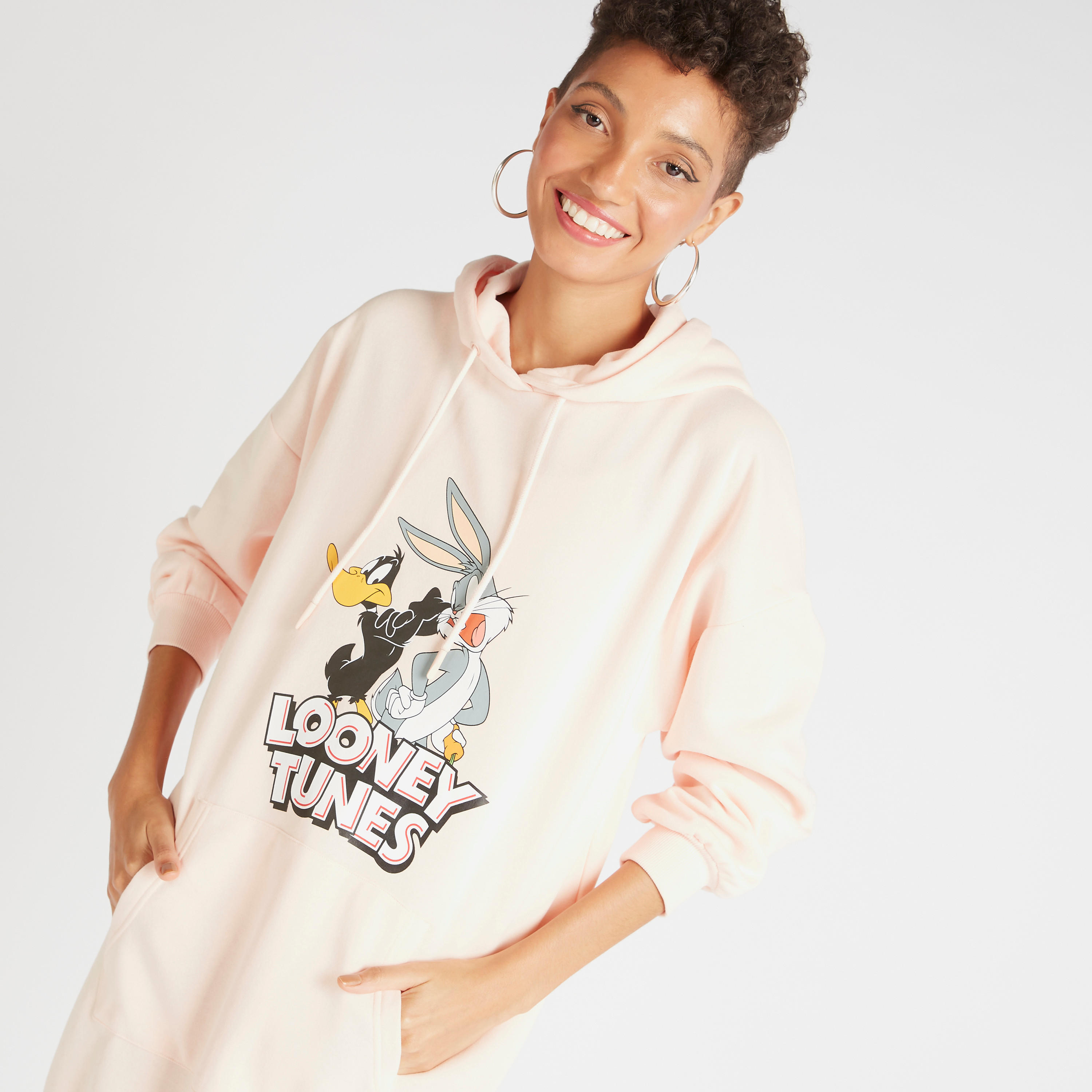 فستان جامبر بأكمام طويلة وطبعات لوني تيونز-women-clothing-dresses-image-5