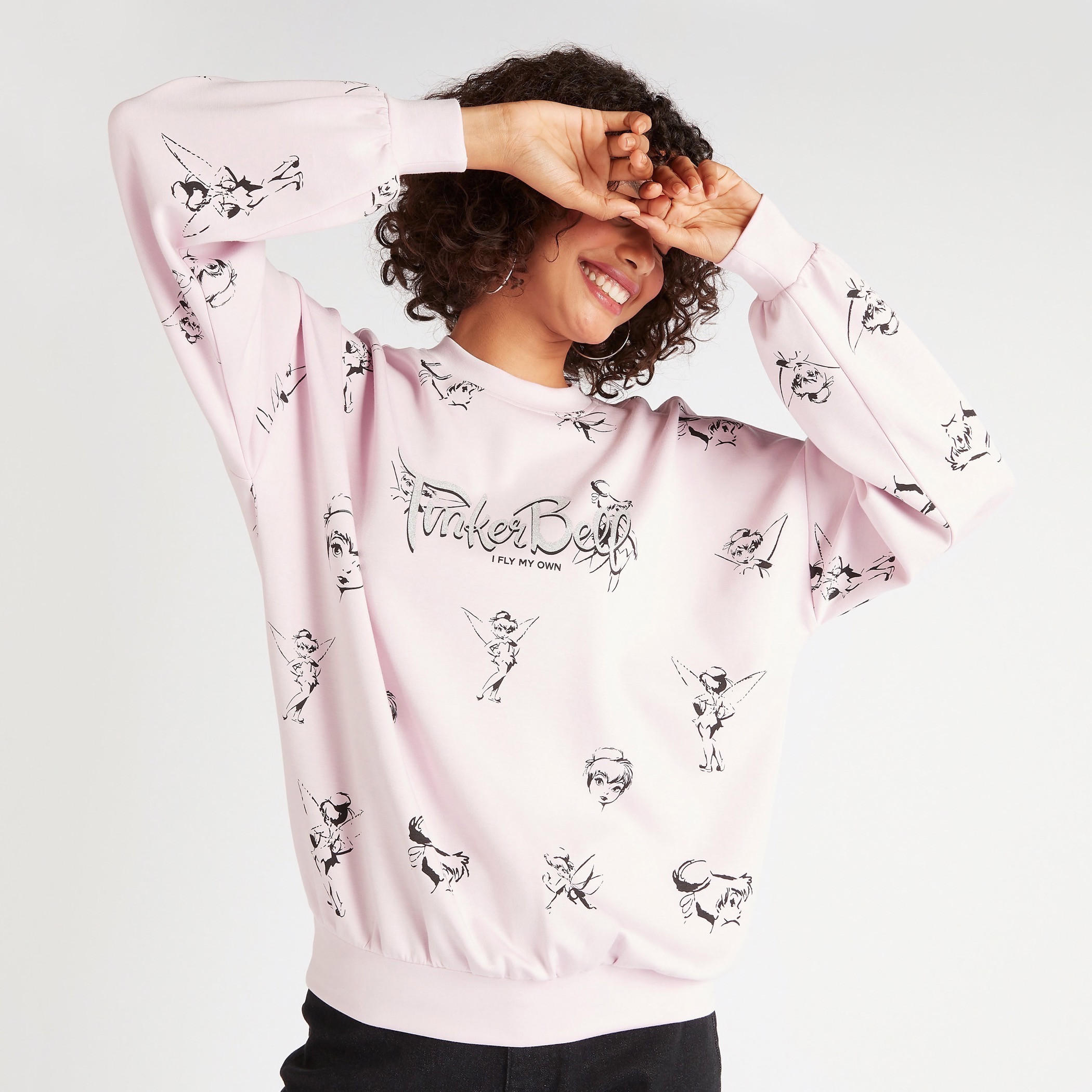 سويت شيرت بياقة ضيقة وأكمام طويلة وطبعات تينكر بيل-women-winterwear-hoodiesandsweatshirts-sweatshirts-image-4