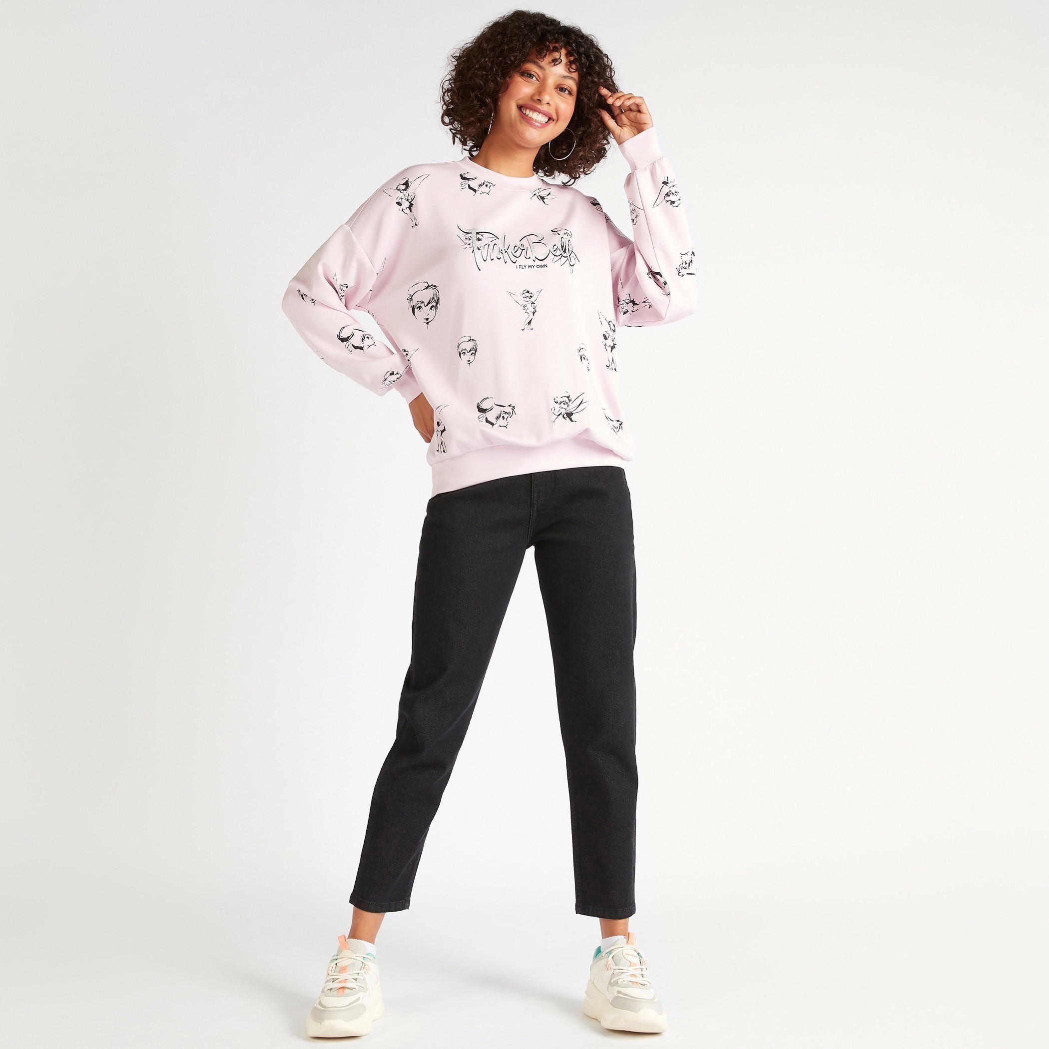 سويت شيرت بياقة ضيقة وأكمام طويلة وطبعات تينكر بيل-women-winterwear-hoodiesandsweatshirts-sweatshirts-image-3