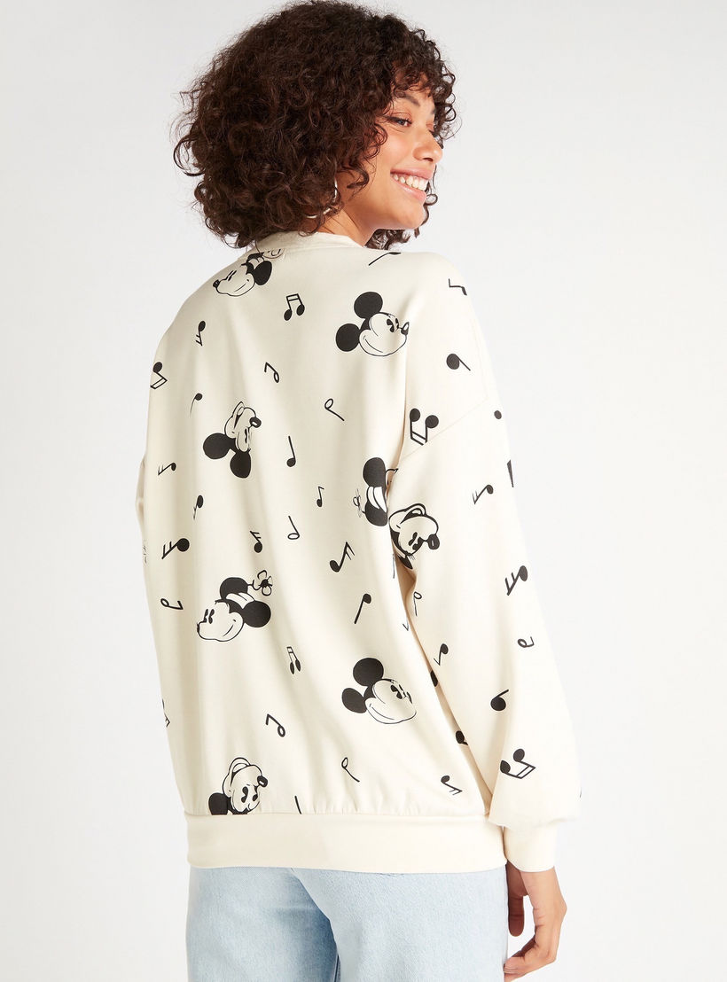 سويت شيرت بياقة مستديرة وأكمام طويلة وطبعات ميكي وميني-women-winterwear-hoodiesandsweatshirts-sweatshirts-image-4