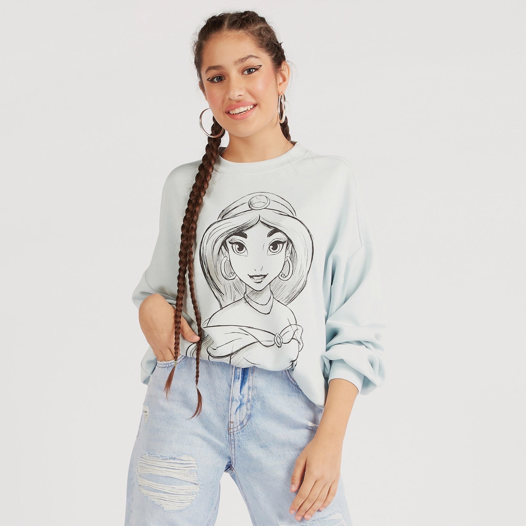 Jasmine Print Round Neck Sweatshirt with Long Sleeves-women-winterwear-hoodiesandsweatshirts-sweatshirts-image-1