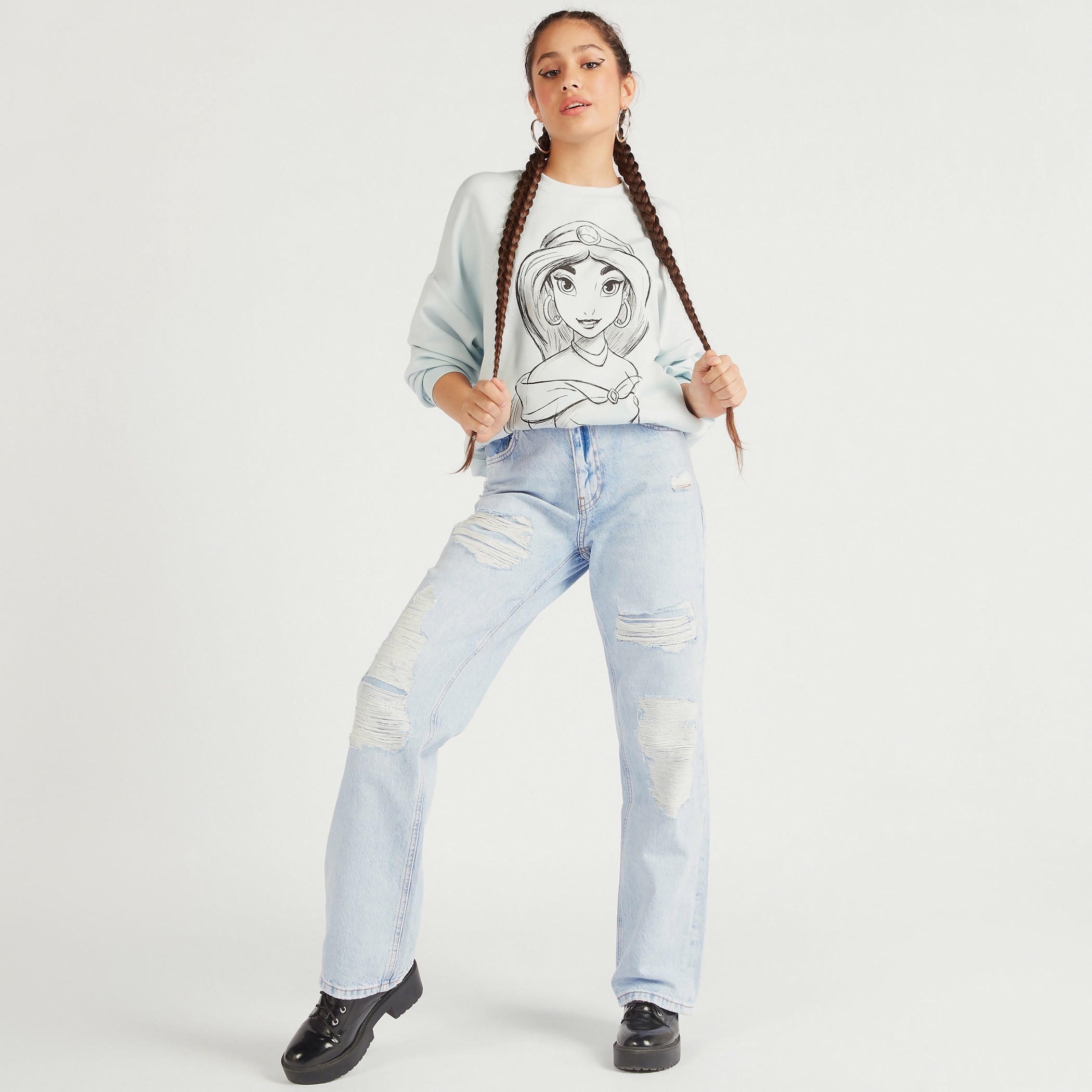 Jasmine Print Round Neck Sweatshirt with Long Sleeves-women-winterwear-hoodiesandsweatshirts-sweatshirts-image-2
