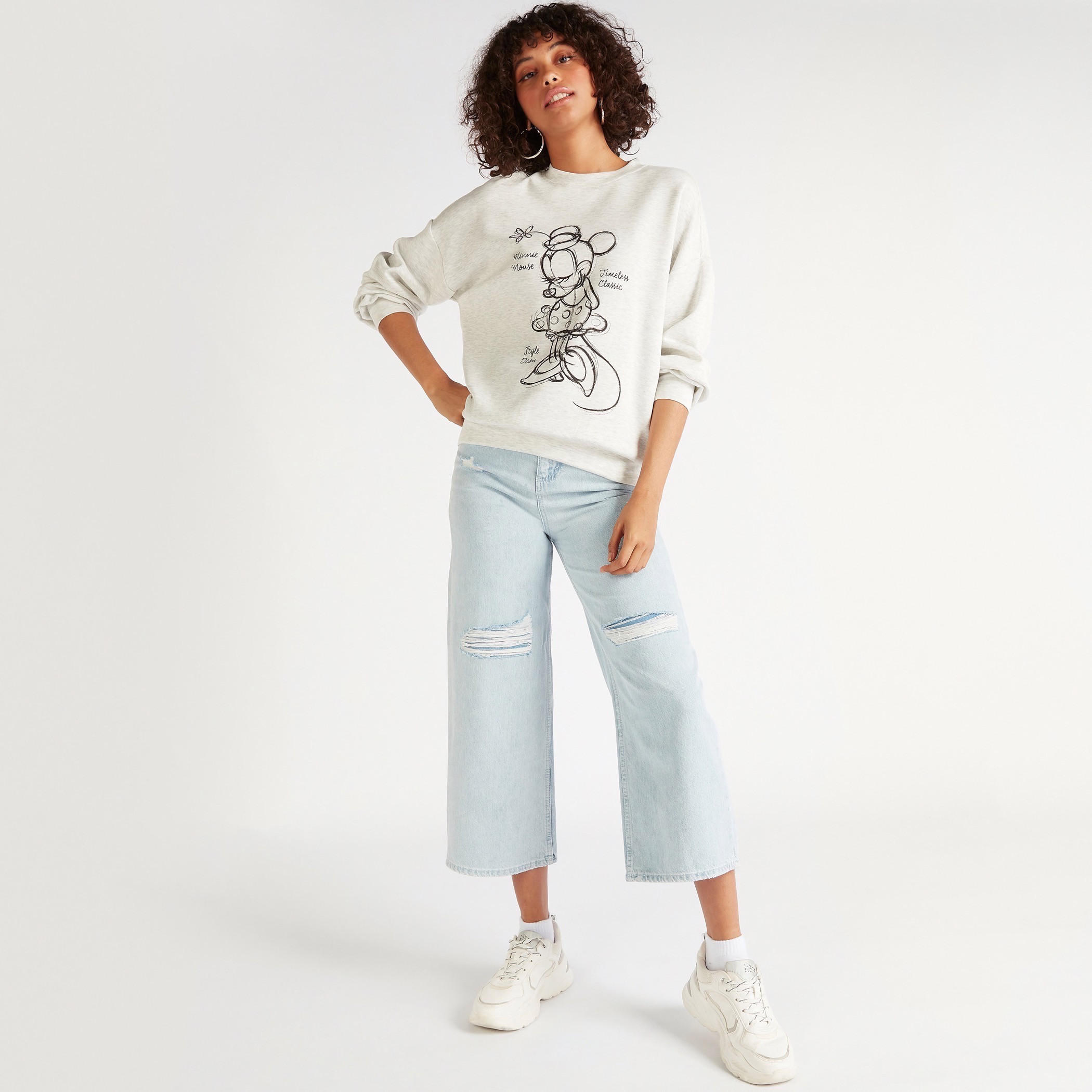 سويت شيرت بياقة ضيقة وأكمام طويلة وطبعات ميني ماوس-women-winterwear-hoodiesandsweatshirts-sweatshirts-image-2