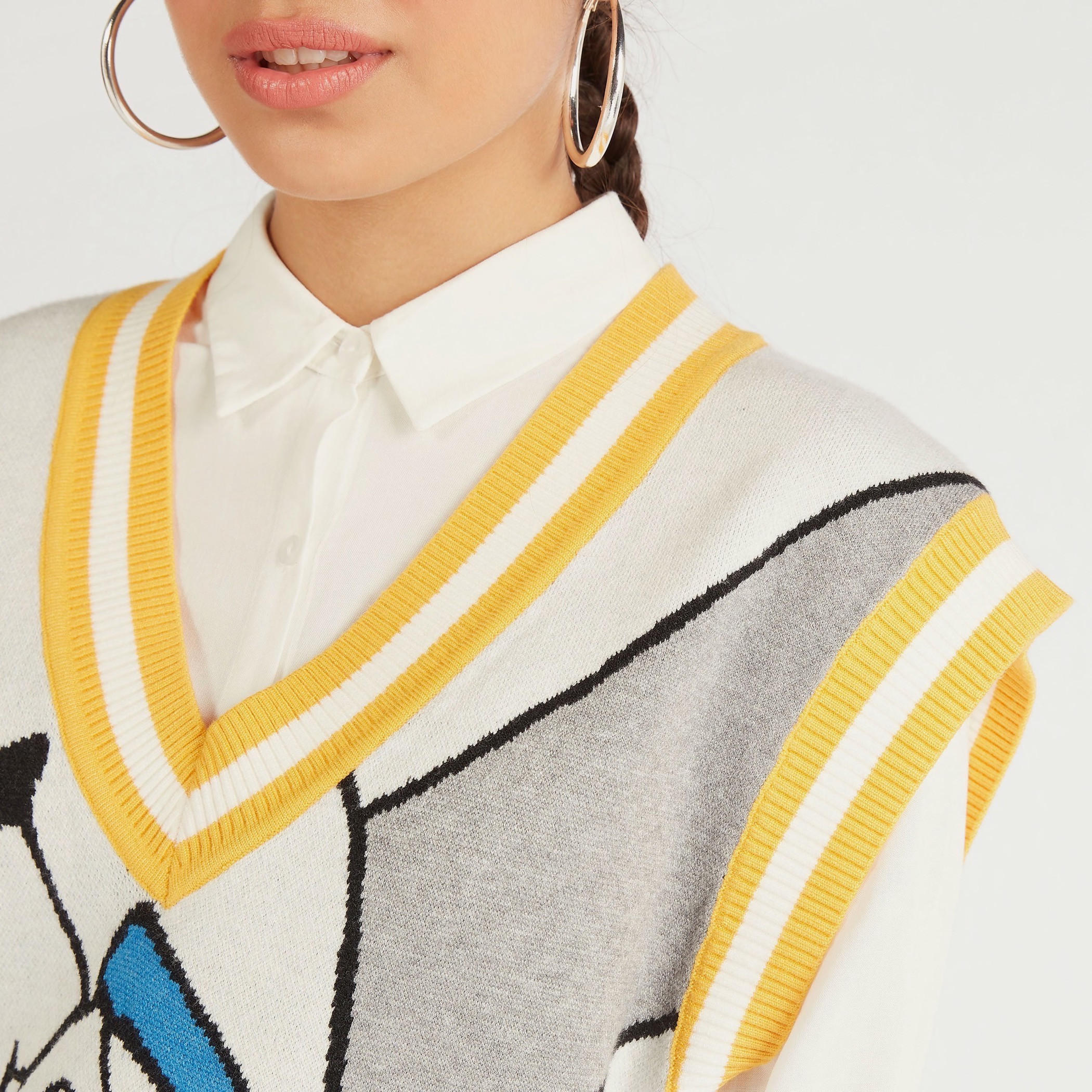 كنزة دون أكمام بياقة V وطبعات دونالد داك-women-clothing-cardigansandjumpers-jumpers-image-7