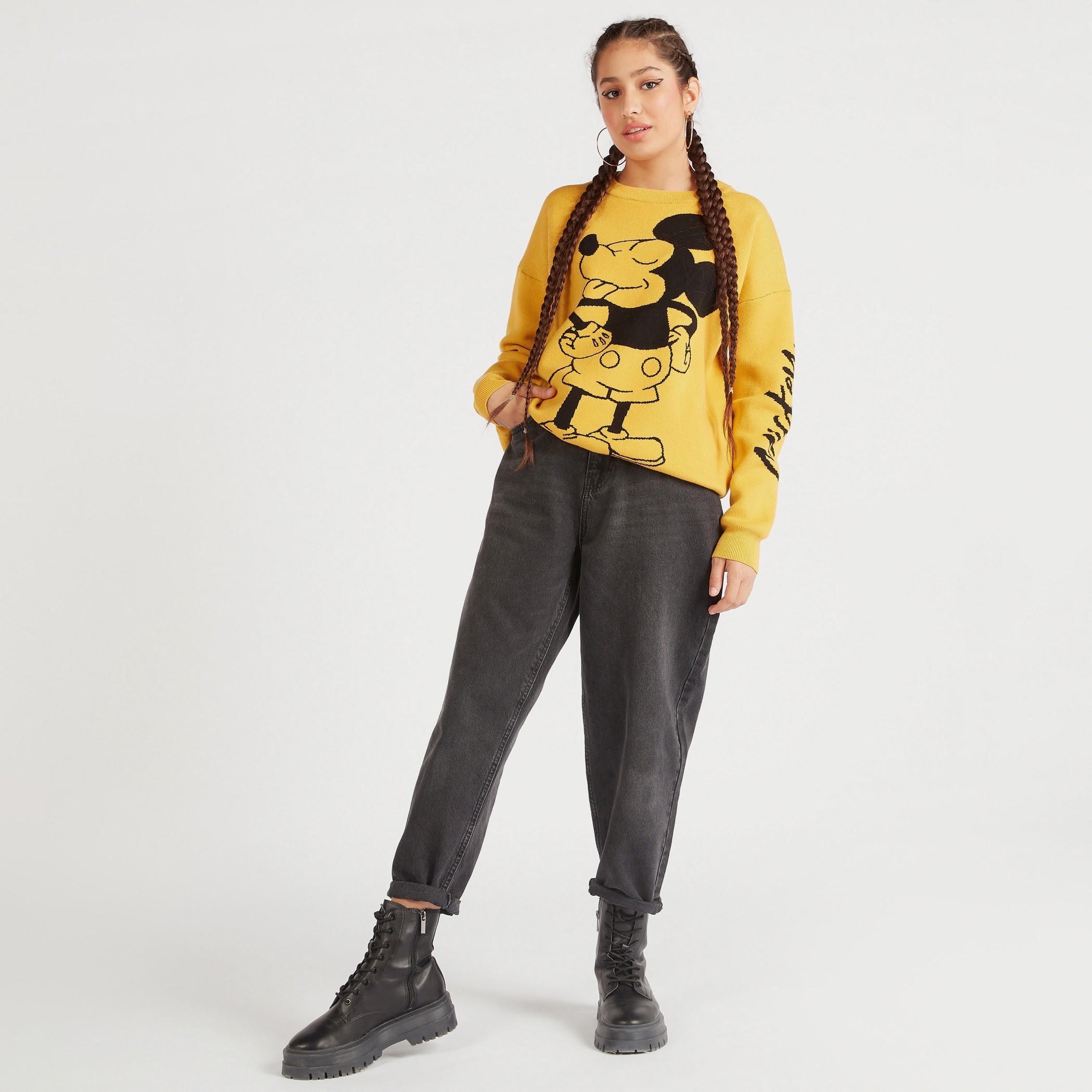 كنزة بياقة ضيقة وأكمام طويلة وطبعات ميكي ماوس-women-clothing-cardigansandjumpers-jumpers-image-2