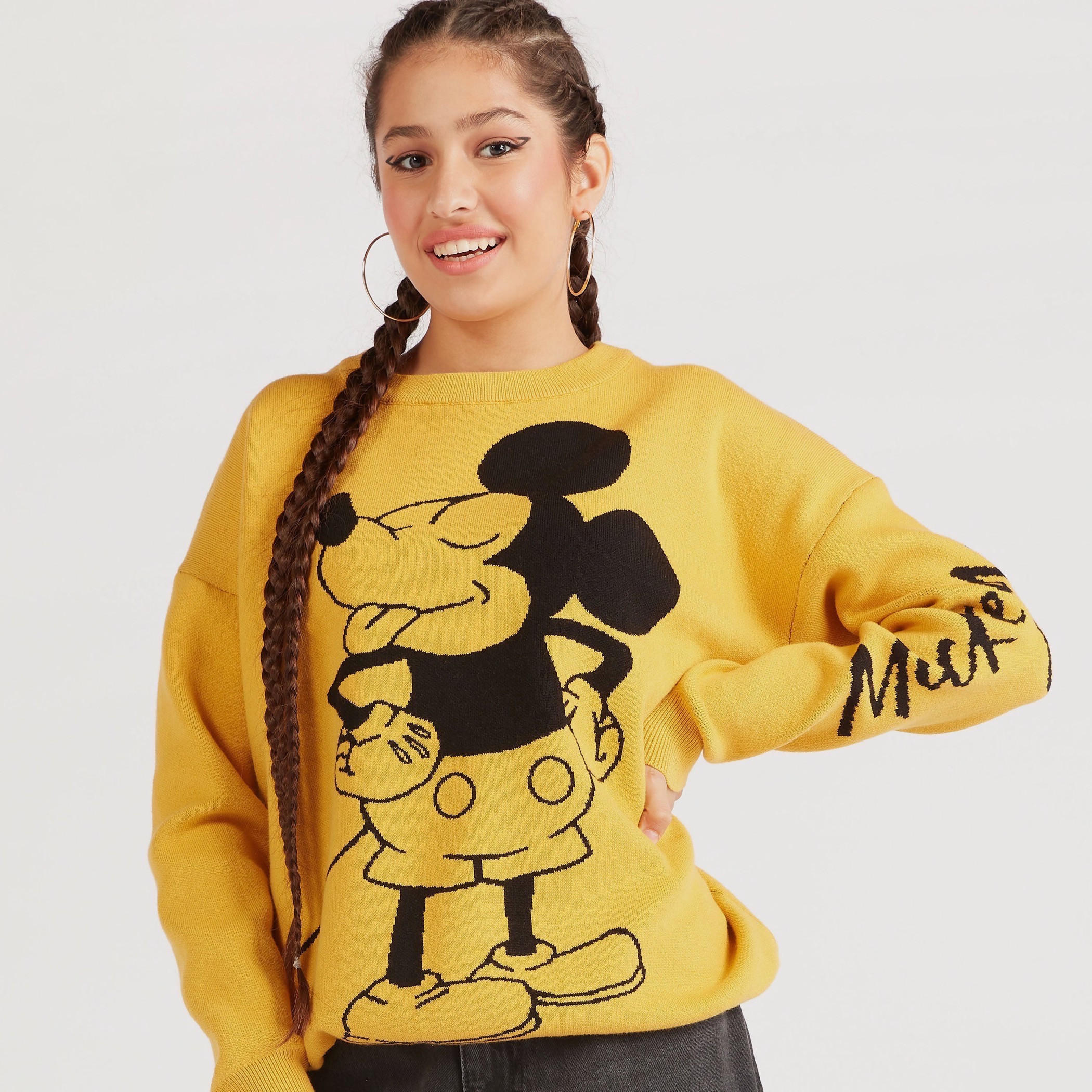 كنزة بياقة ضيقة وأكمام طويلة وطبعات ميكي ماوس-women-clothing-cardigansandjumpers-jumpers-image-5