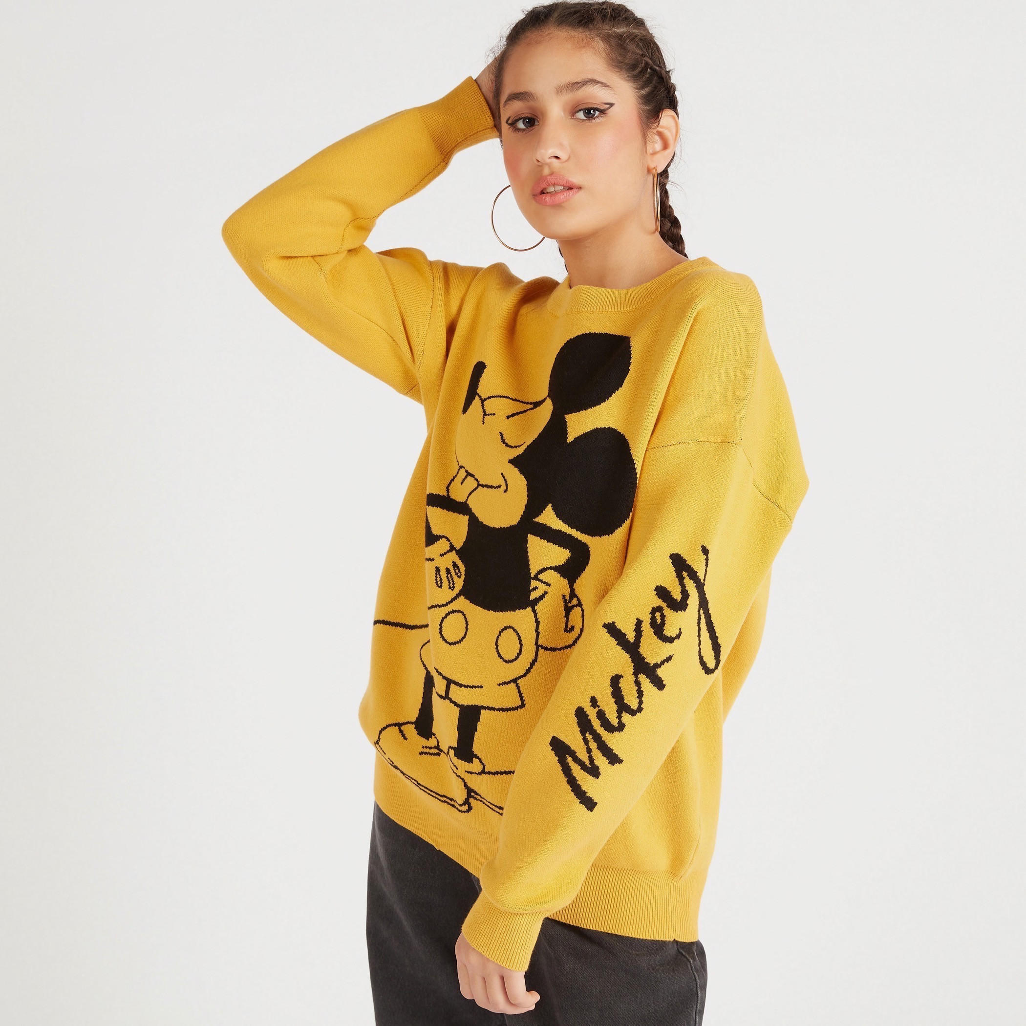 كنزة بياقة ضيقة وأكمام طويلة وطبعات ميكي ماوس-women-clothing-cardigansandjumpers-jumpers-image-6