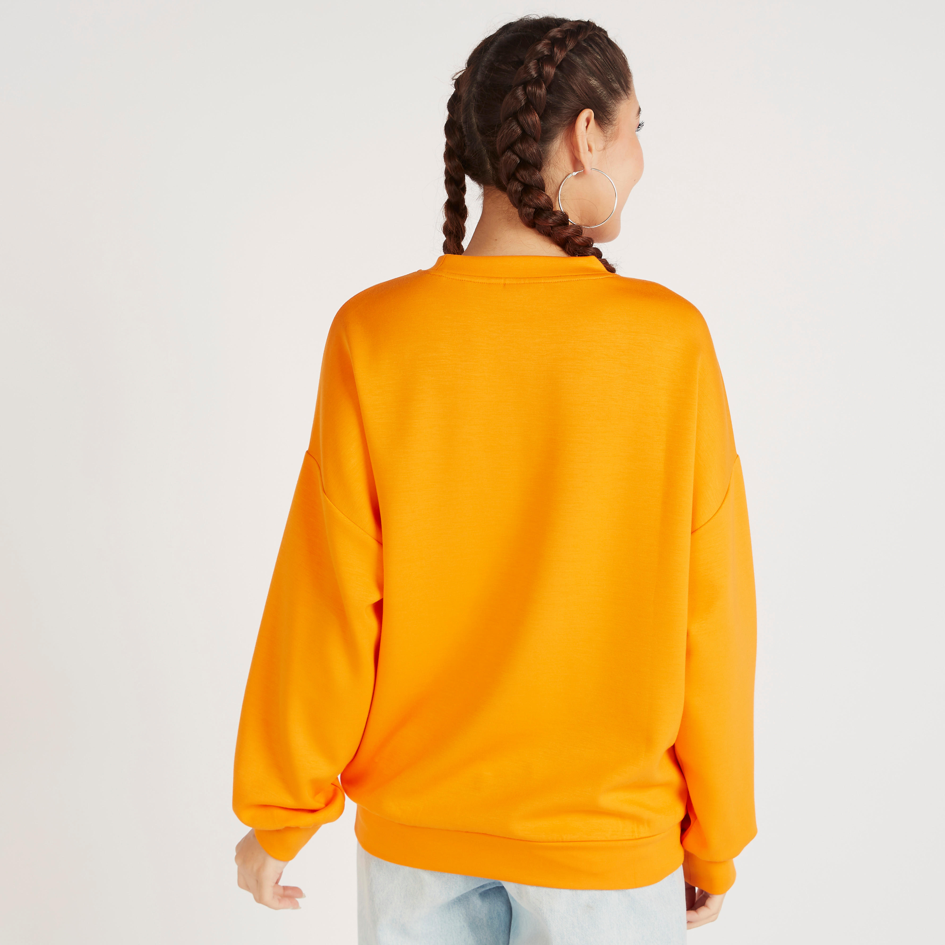 Bugs Bunny Print Crew Neck Sweatshirt with Long Sleeves-women-winterwear-hoodiesandsweatshirts-sweatshirts-image-4