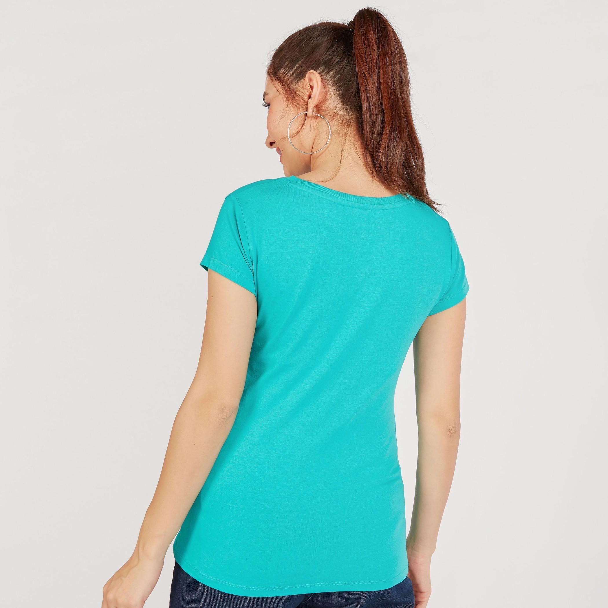 Gremlin Print Crew Neck T-shirt with Short Sleeves-women-clothing-tshirts-image-4