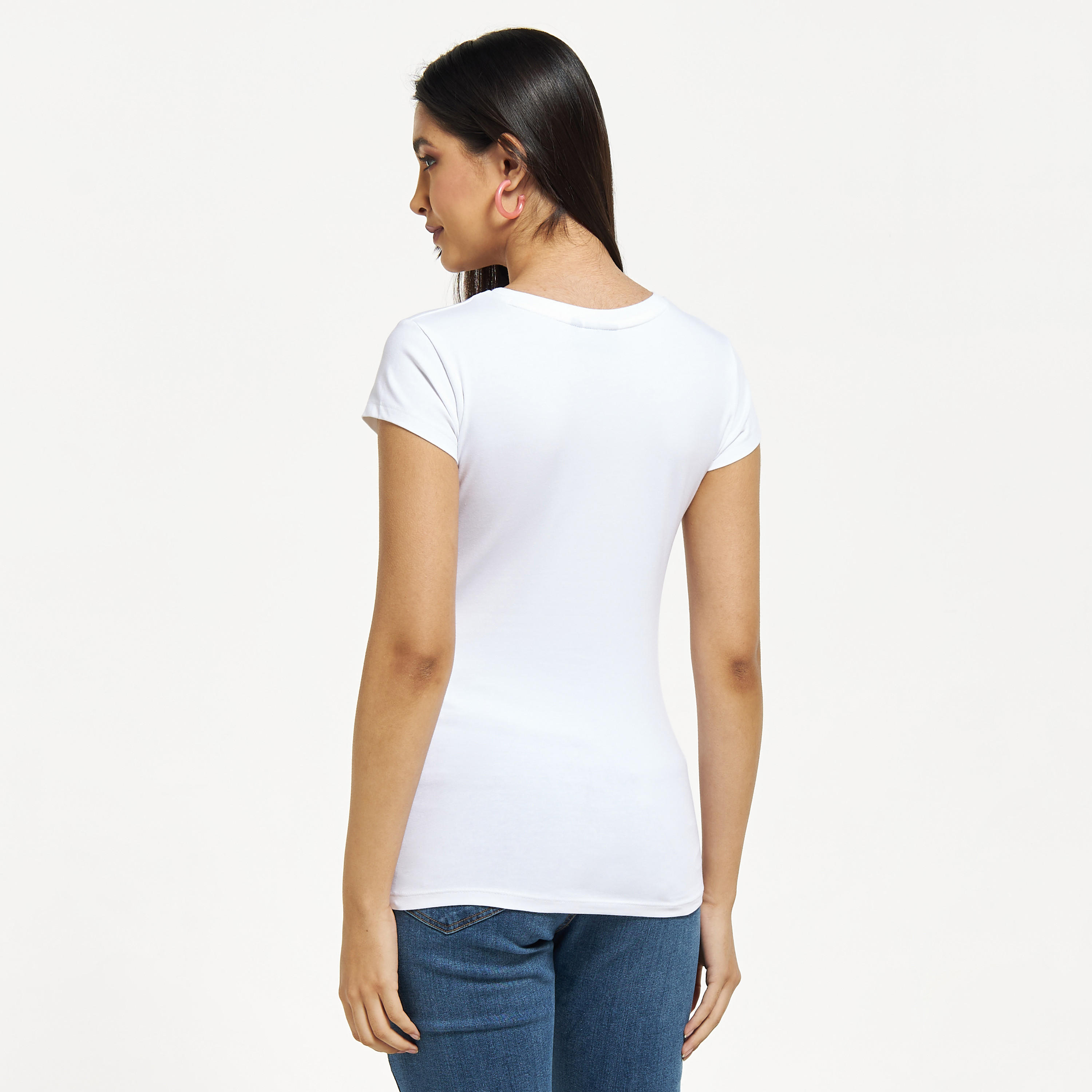 تيشيرت بياقة مستديرة وأكمام كاب وطبعات-women-clothing-tshirts-image-3