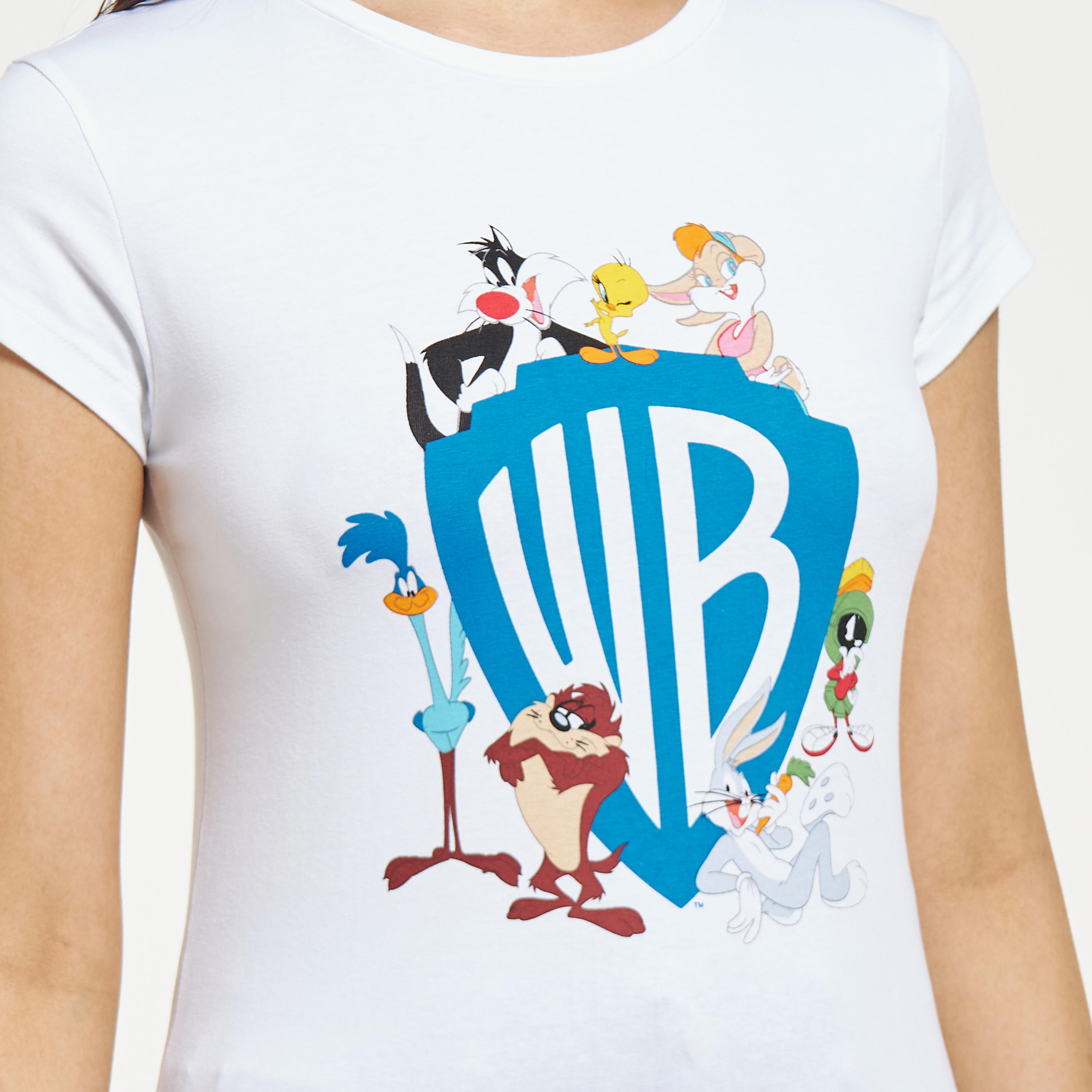 تيشيرت بياقة مستديرة وأكمام كاب وطبعات-women-clothing-tshirts-image-4