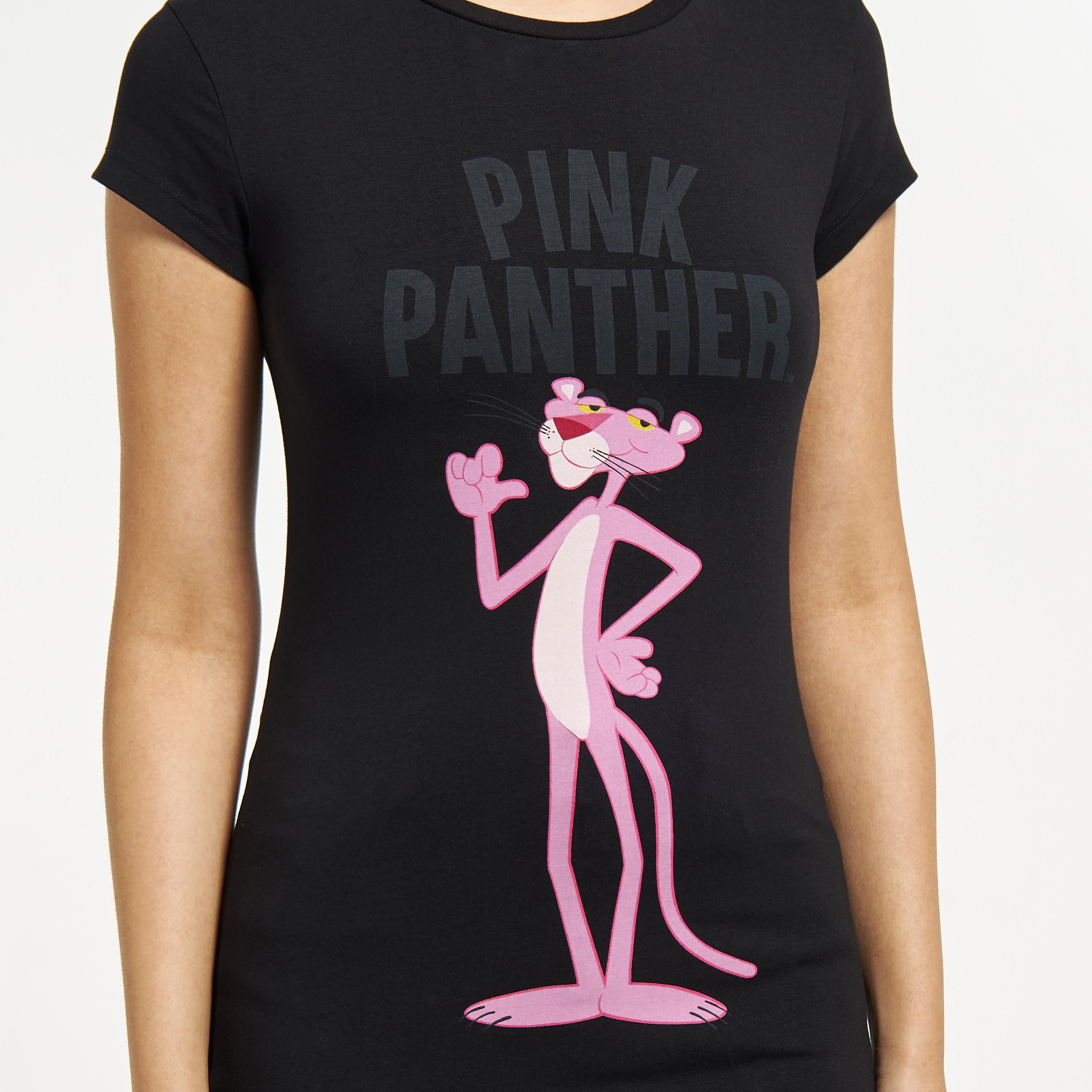تيشيرت بياقة مستديرة وأكمام كاب وطبعات بينك بانثر-women-clothing-tshirts-image-4