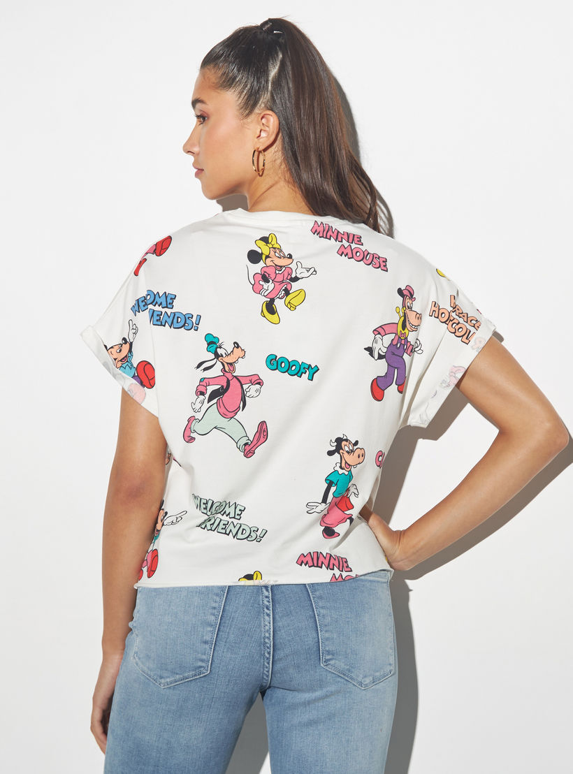 تيشيرت قصير بوكسي بياقة ضيقة وطبعات-women-clothing-tshirts-image-4