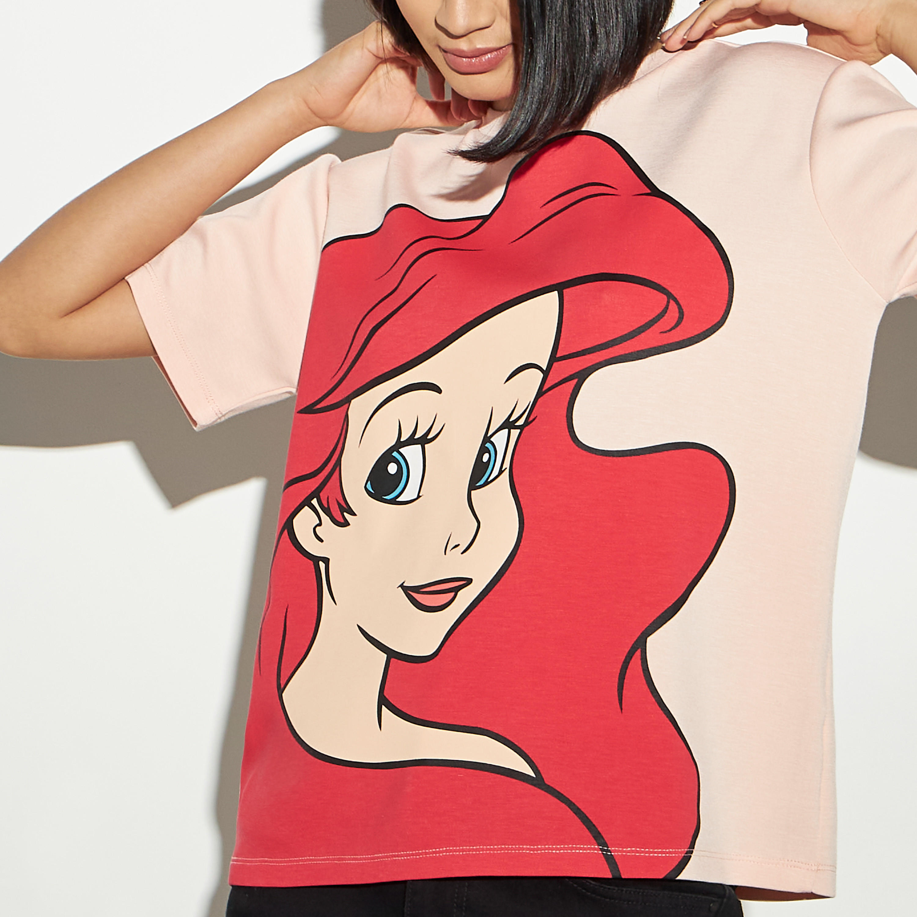 Ariel Print Crew Neck T-shirt with Short Sleeves-women-clothing-tshirts-image-4