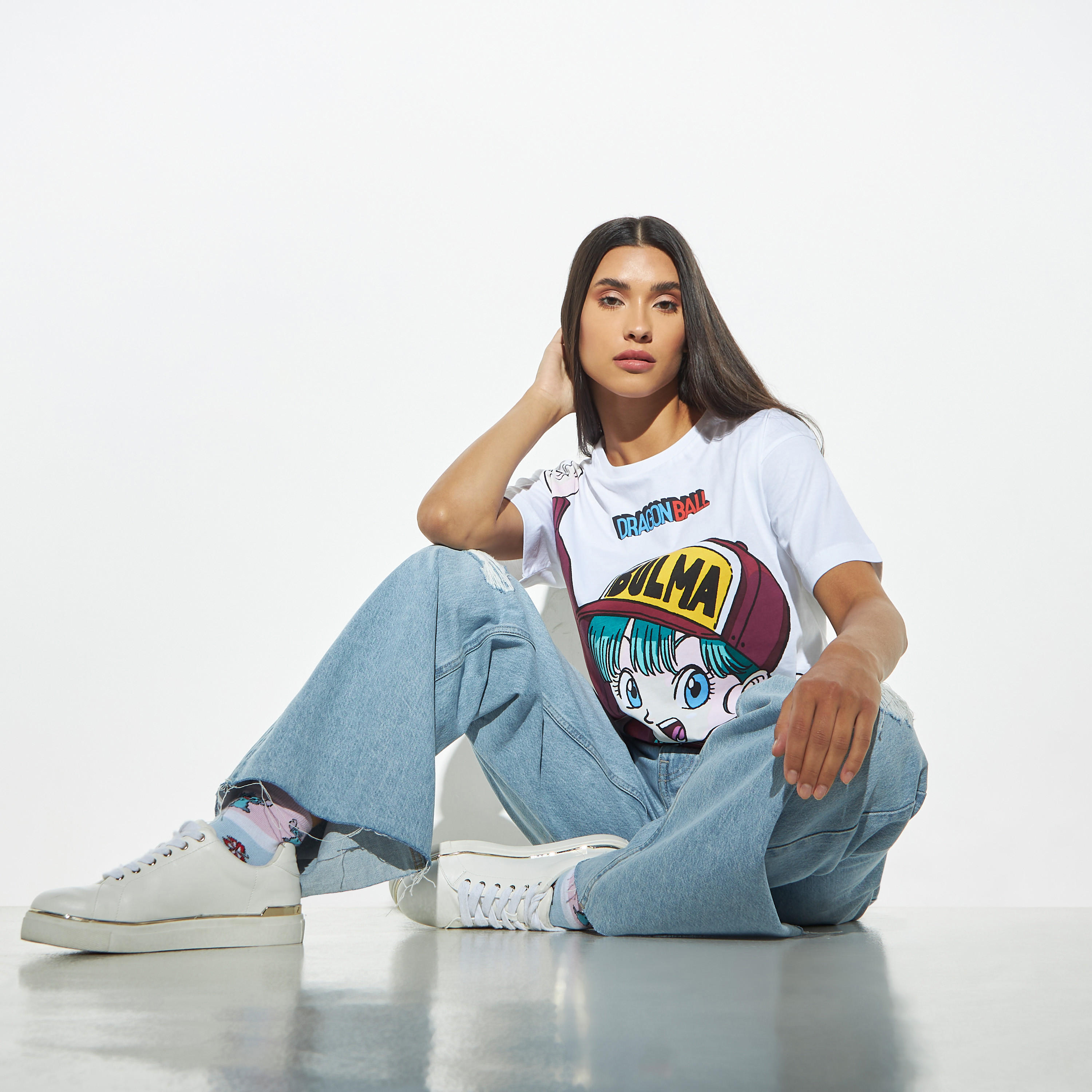 تيشيرت بوكسي بطبعات ميني ماوس وأكمام منسدلة-women-clothing-tshirts-image-2
