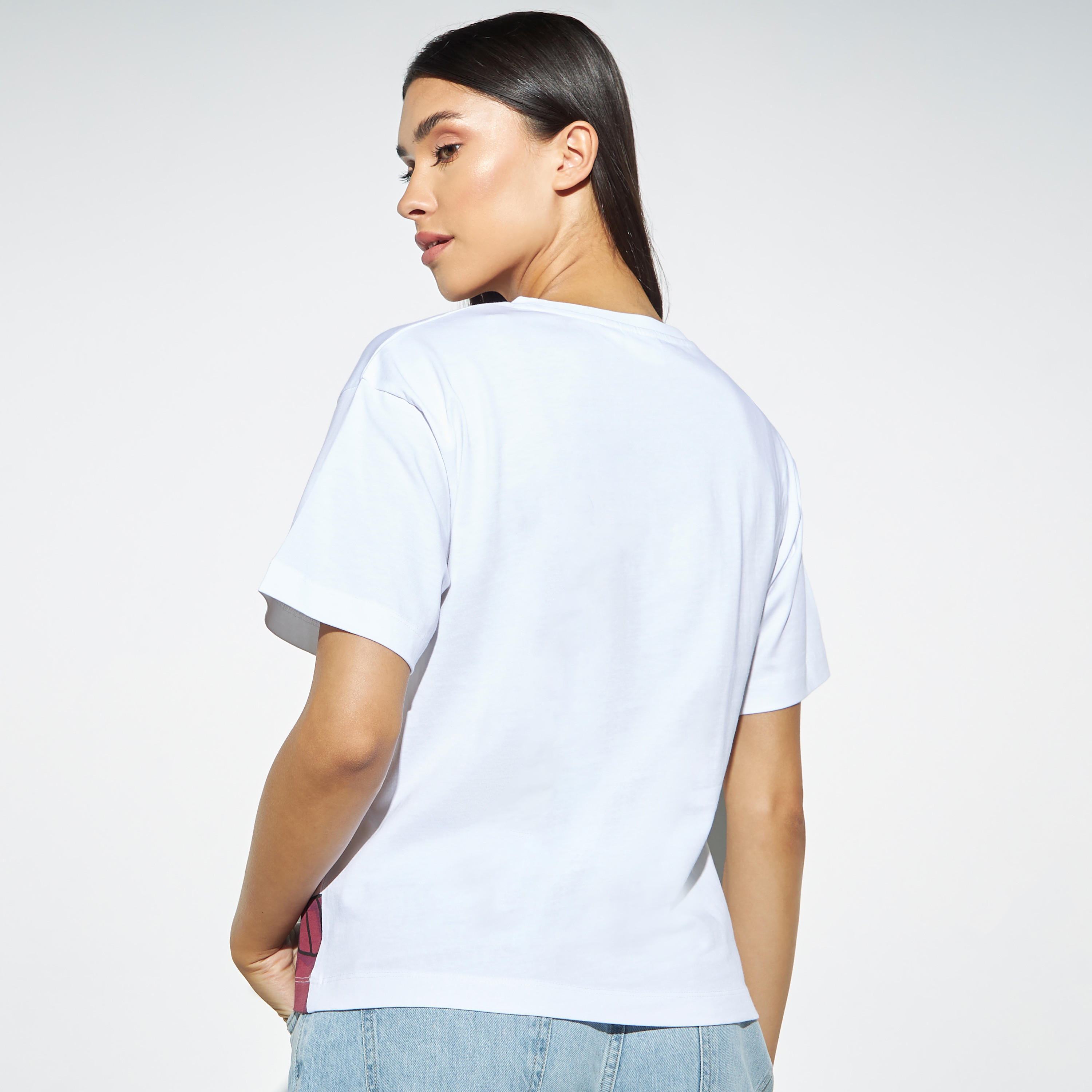 تيشيرت بوكسي بطبعات ميني ماوس وأكمام منسدلة-women-clothing-tshirts-image-3