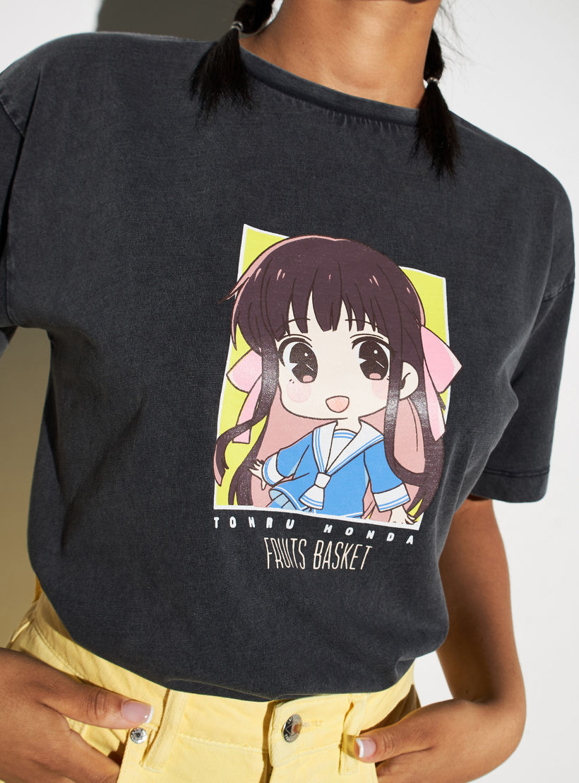 تيشيرت بوكسي بياقة مستديرة وطبعات-women-clothing-tshirts-image-3