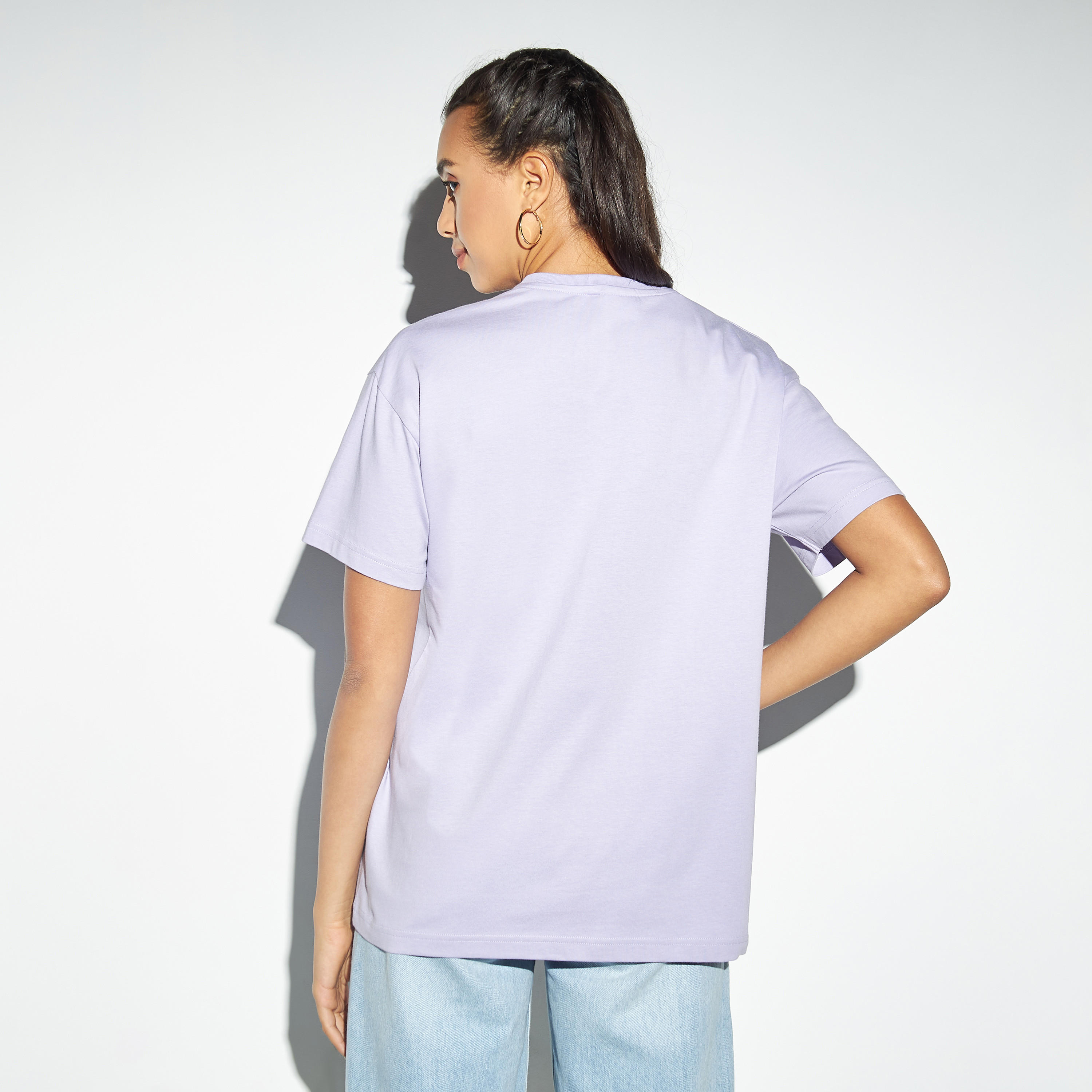 Mickey Mouse Embossed Round Neck T-shirt-women-clothing-tshirts-image-3