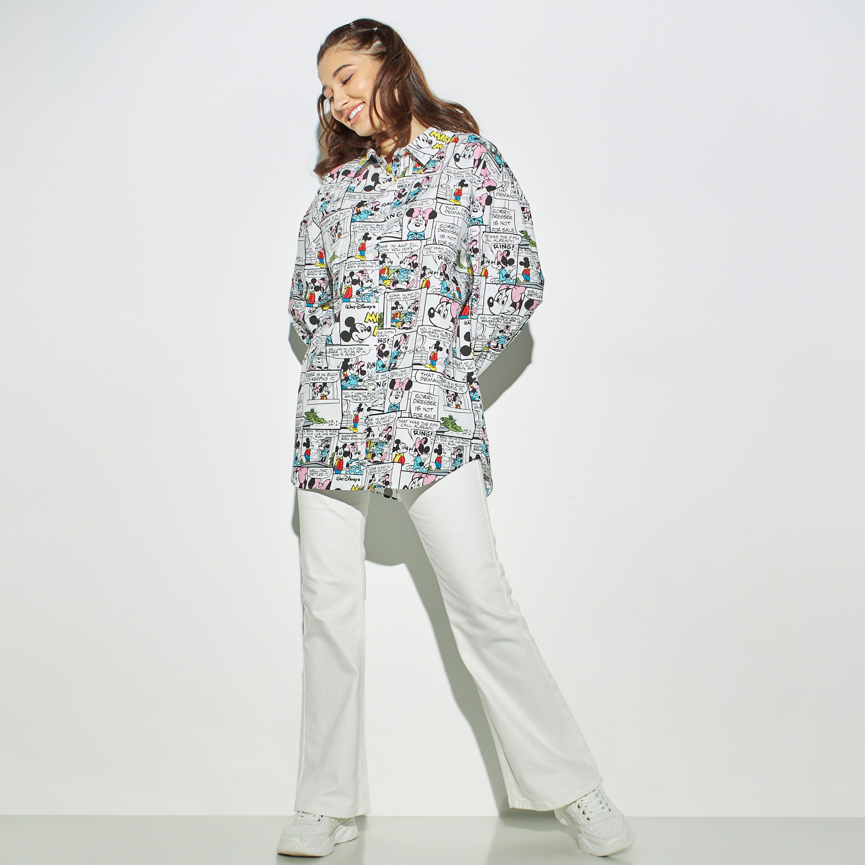 All-Over Mickey and Minnie Mouse Print Oversized Shirt-women-clothing-shirtsandblouses-shirts-image-2