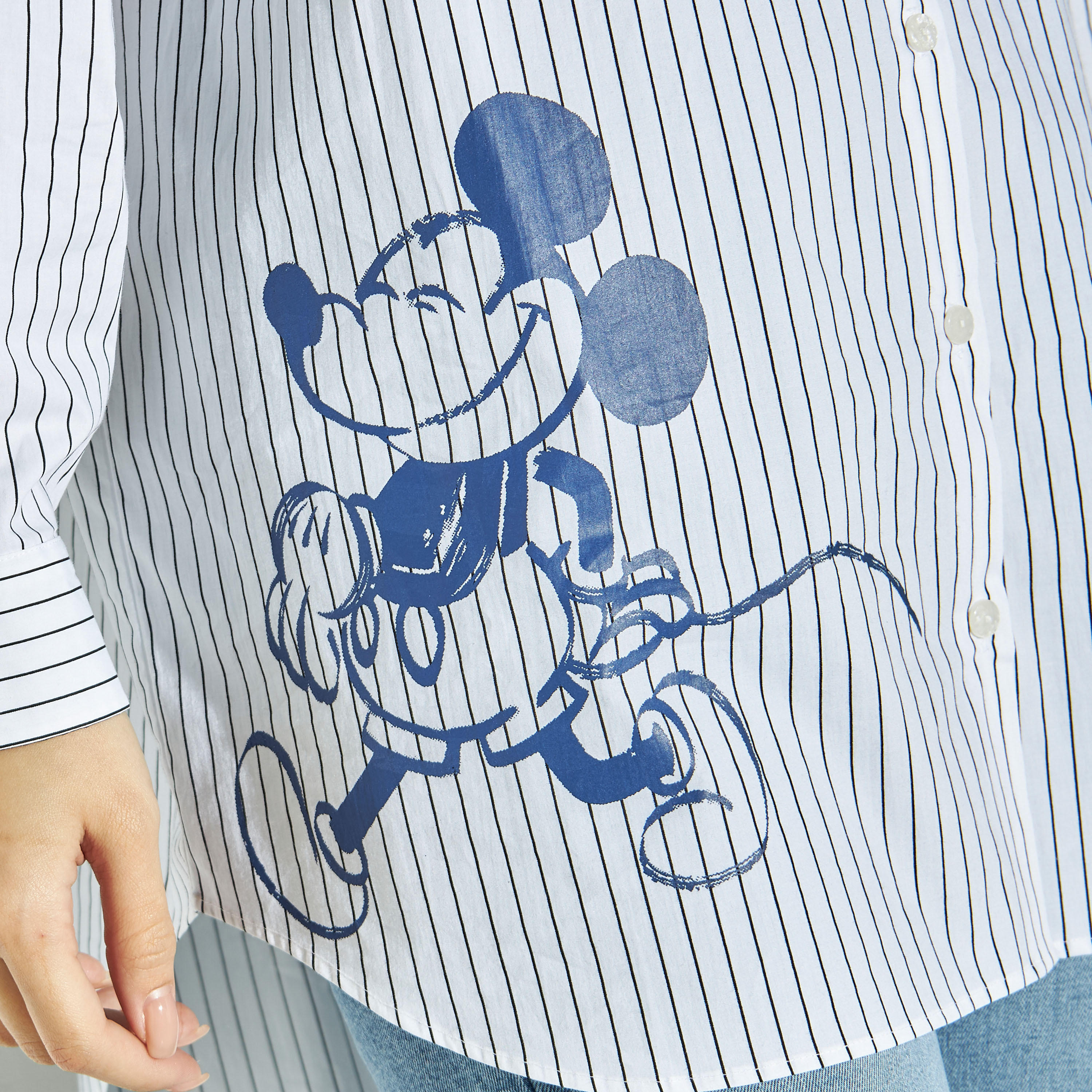 قميص واسع بأكمام طويلة وطبعات ميكي ماوس-women-clothing-shirtsandblouses-shirts-image-5