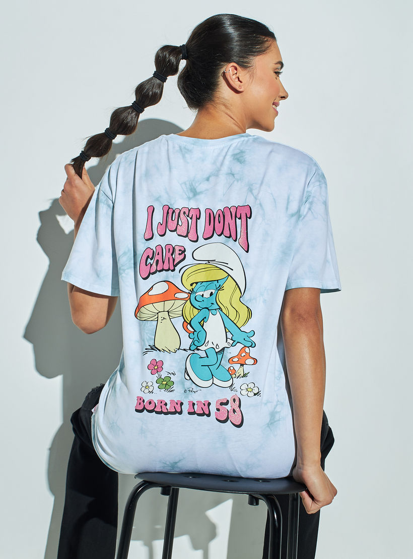 تيشيرت بياقة مستديرة وأكمام قصيرة وطبعات-women-clothing-tshirts-image-1