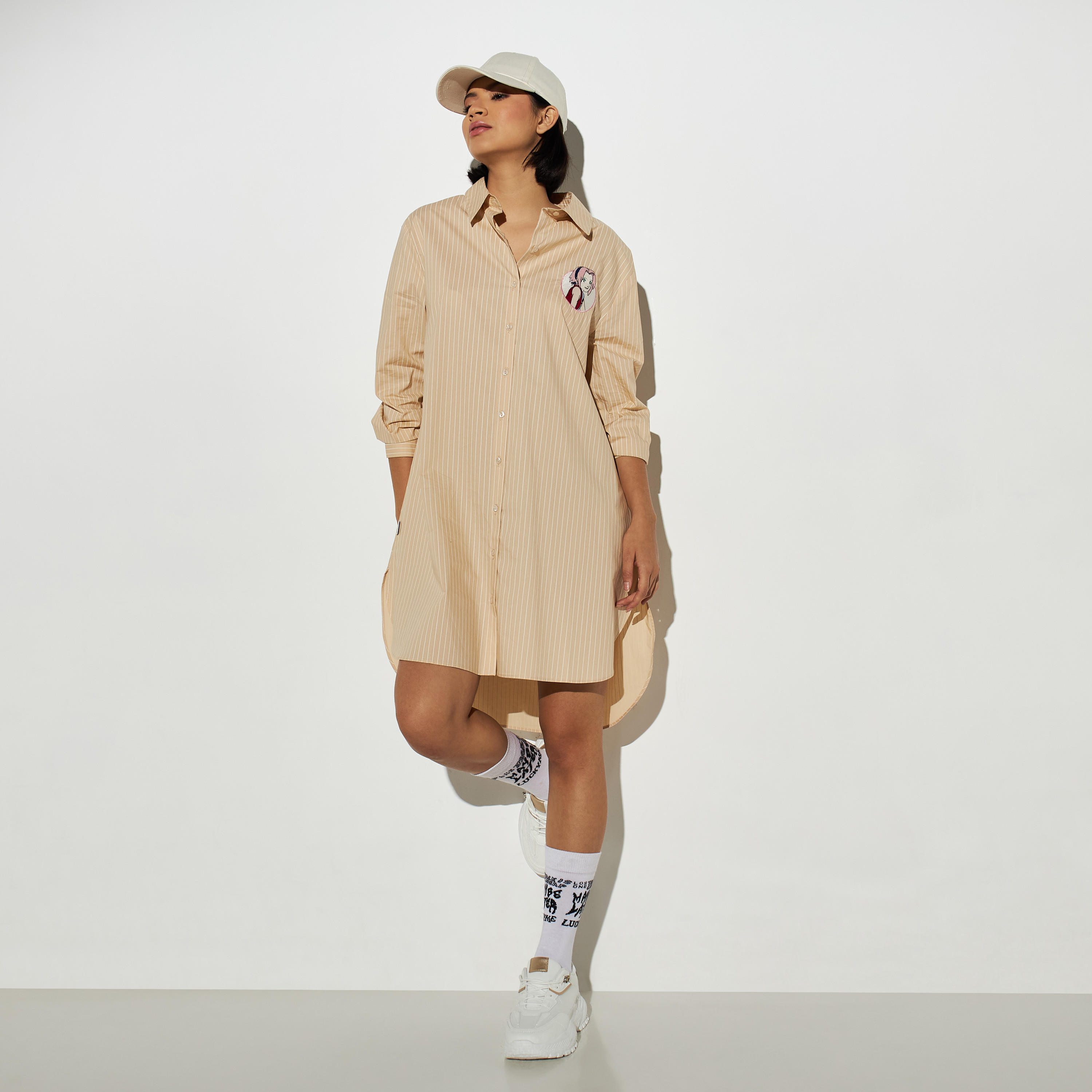 فستان قميص بأكمام طويلة وطبعات مخطّطة-women-clothing-dresses-image-2