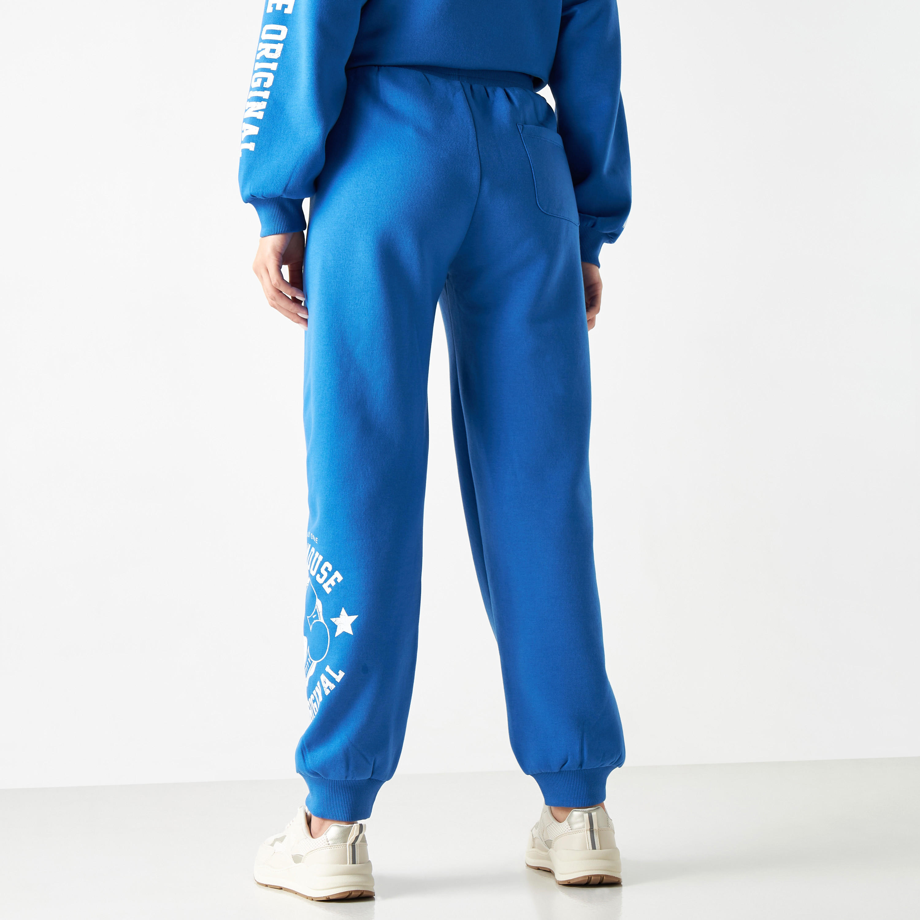 Mickey Mouse Print Joggers with Elasticated Waist and Pockets-women-clothing-bottoms-joggers-image-3