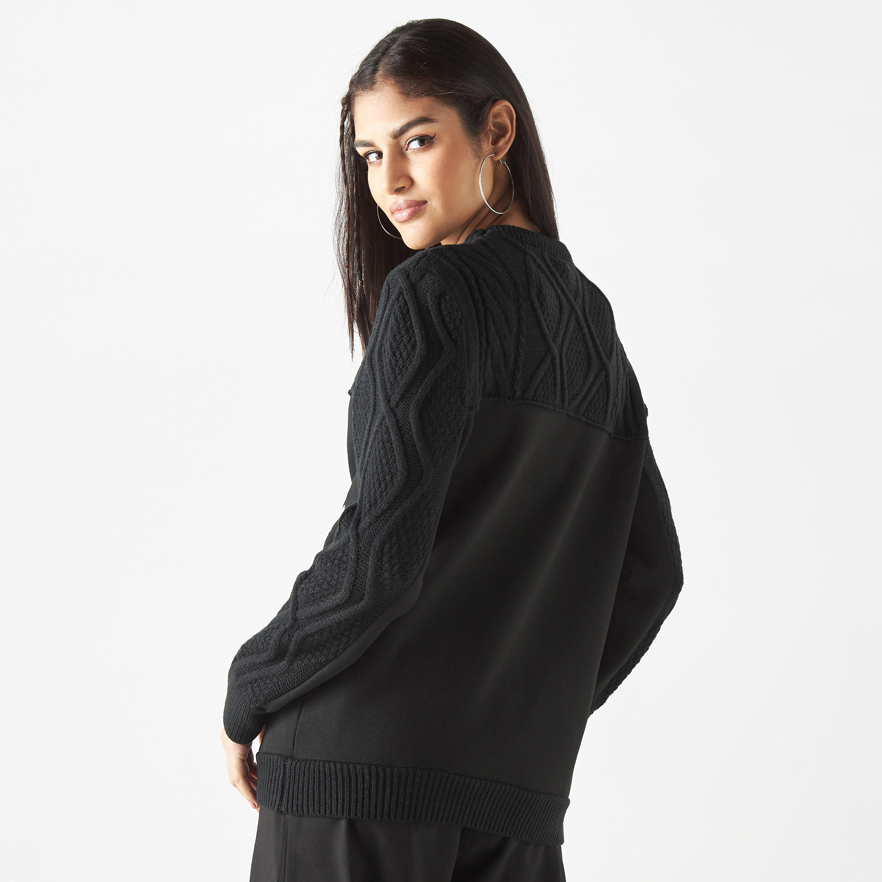 Mickey Mouse Print Sweater with Long Sleeves-women-clothing-cardigansandjumpers-jumpers-image-3