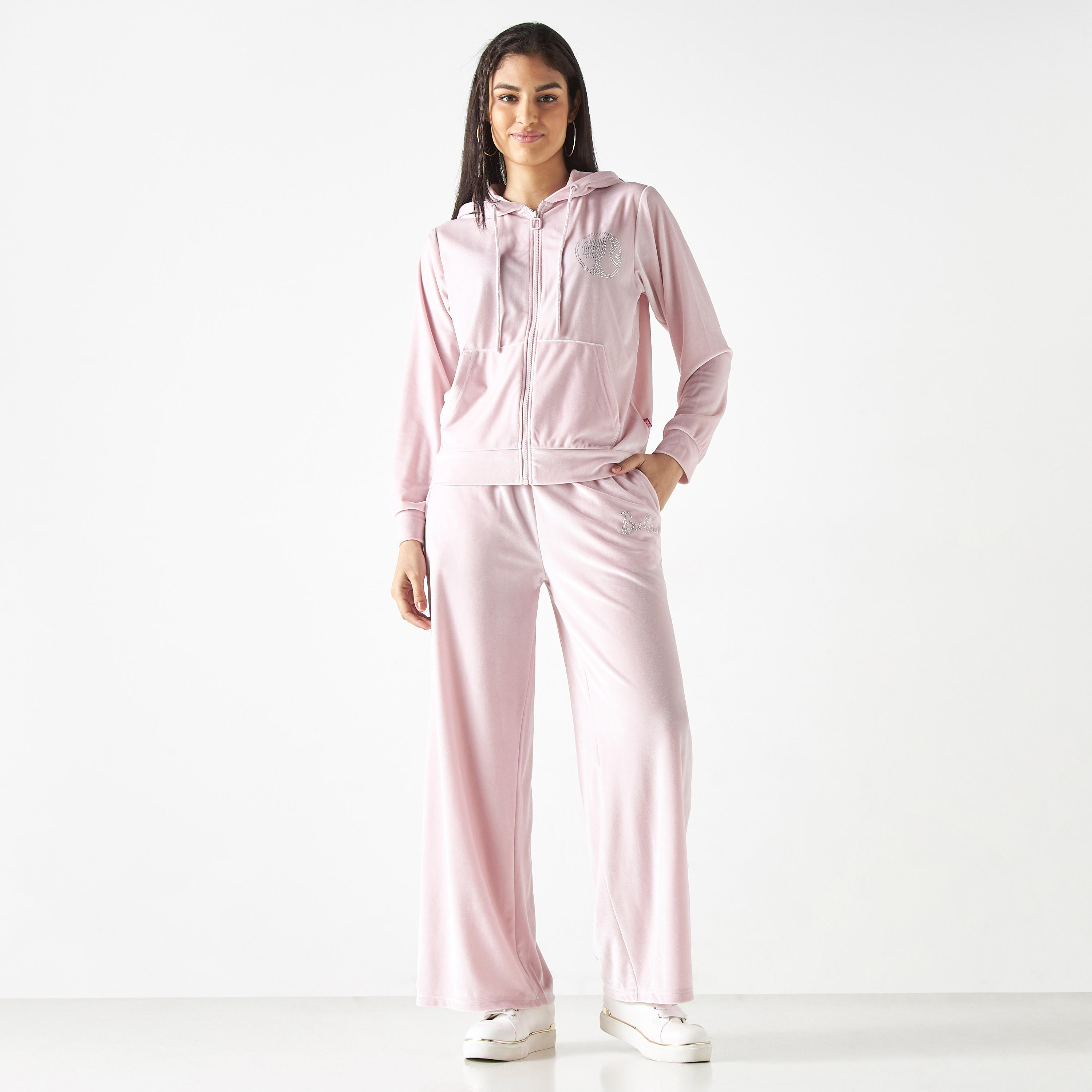 بنطلون سادة واسع السّاقين مزيّن برباط إغلاق-women-clothing-bottoms-joggers-image-2