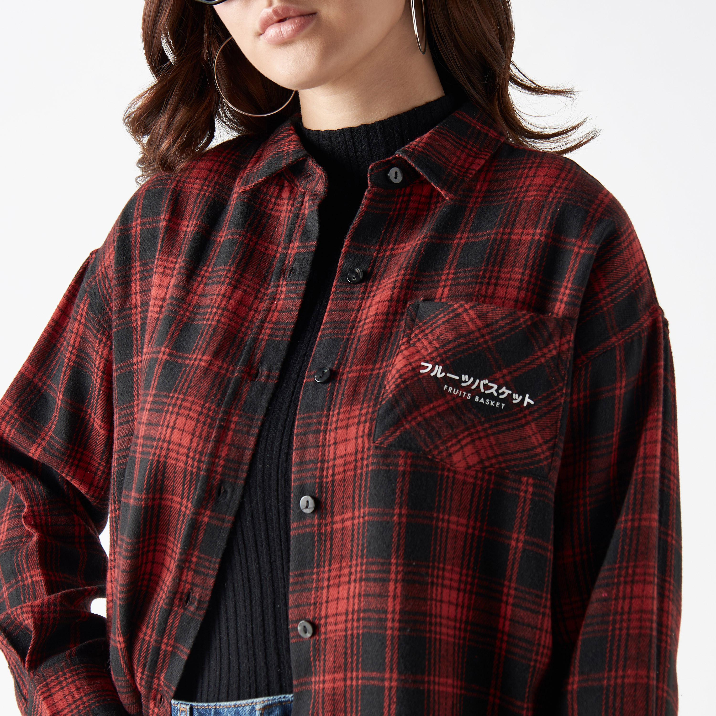 قميص كاروهات بأكمام طويلة وطبعات-women-clothing-shirtsandblouses-shirts-image-4
