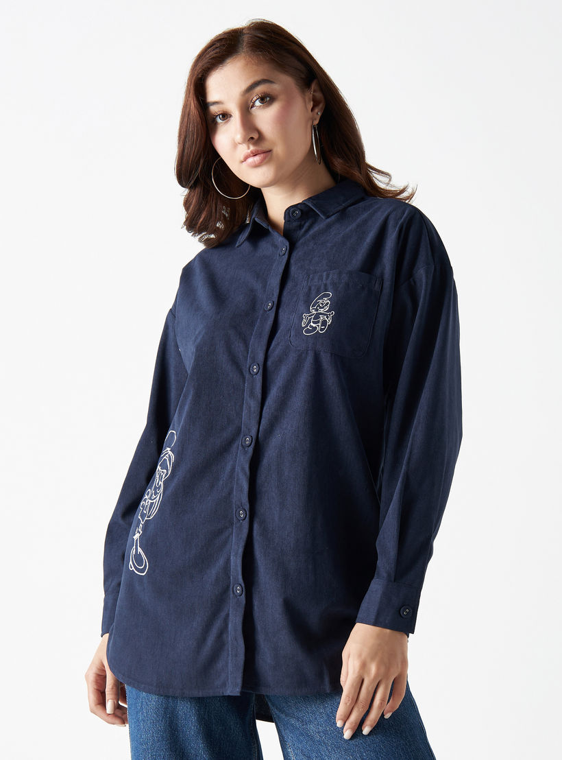 قميص بطبعات وأكمام طويلة وجيب-women-clothing-shirtsandblouses-shirts-image-1
