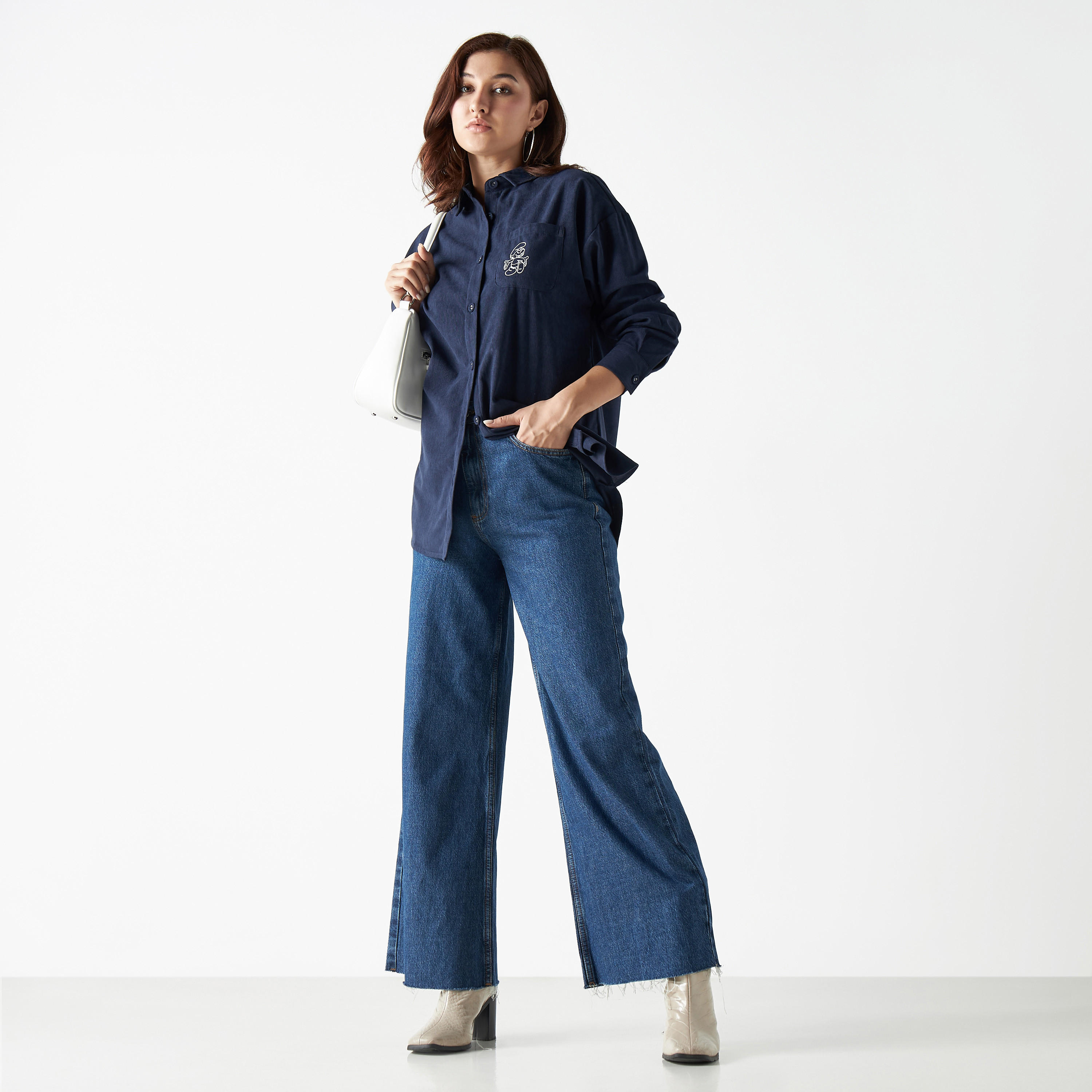 قميص بطبعات وأكمام طويلة وجيب-women-clothing-shirtsandblouses-shirts-image-2