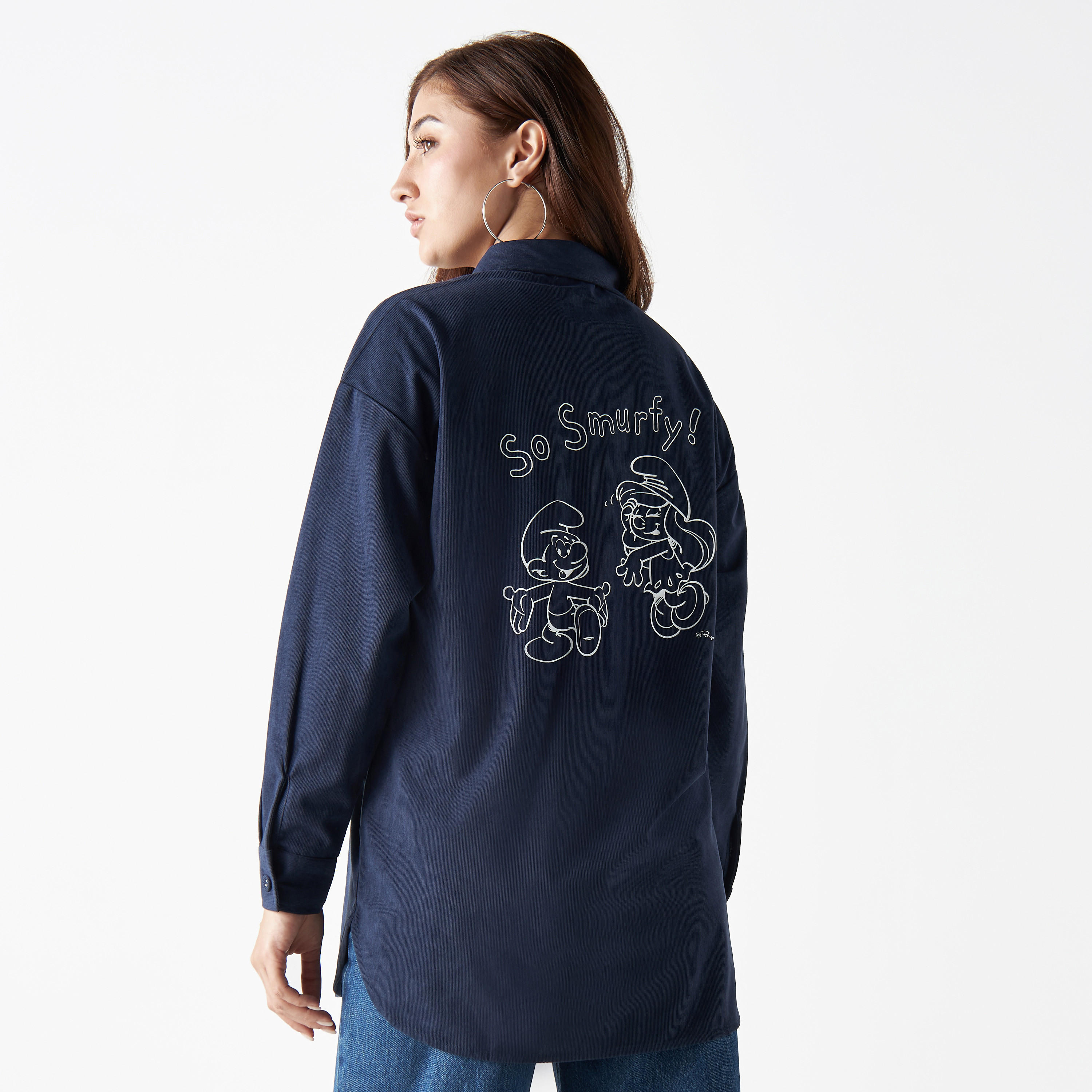 قميص بطبعات وأكمام طويلة وجيب-women-clothing-shirtsandblouses-shirts-image-3
